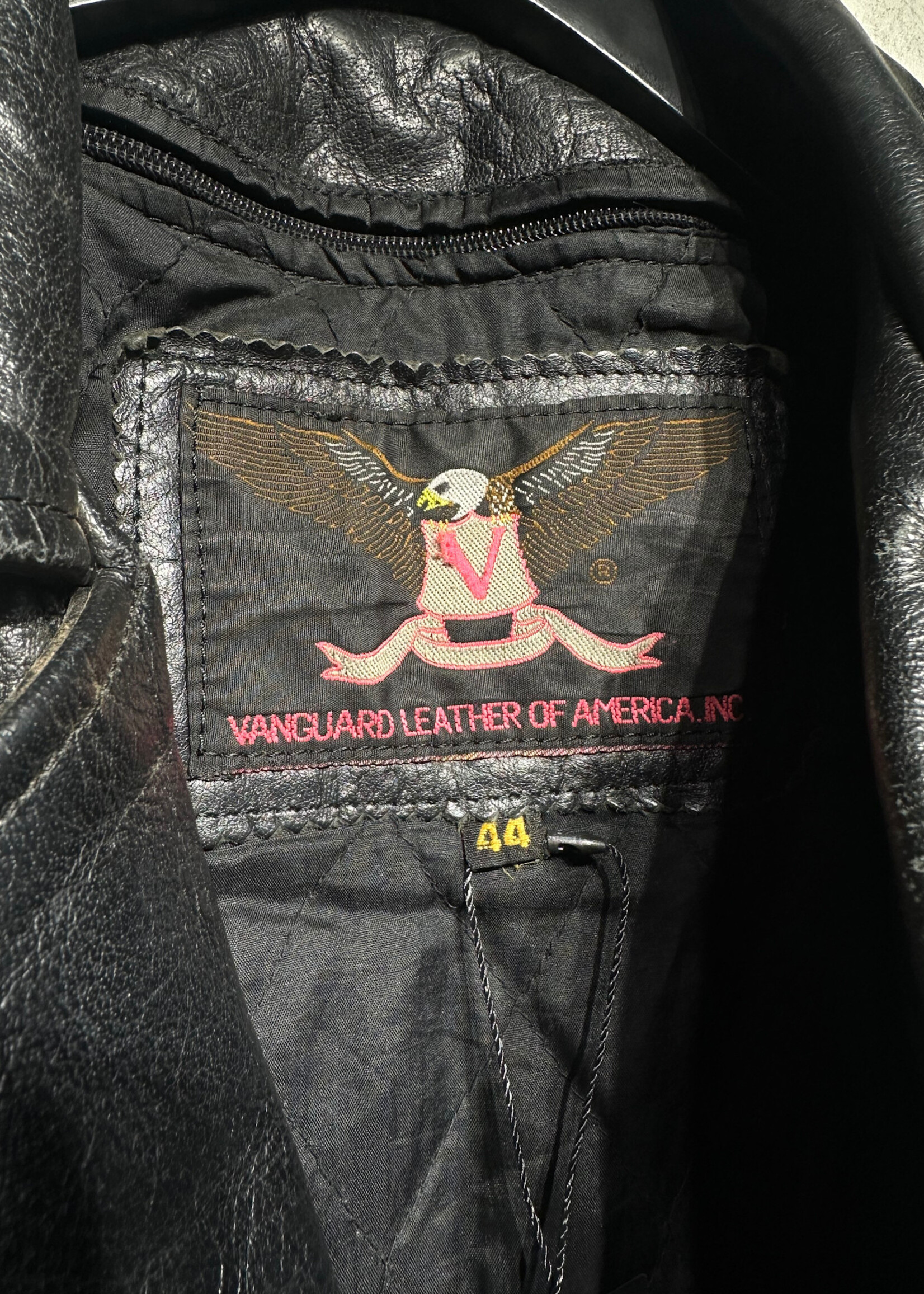 Vanguard Leather Biker Jacket Masc L
