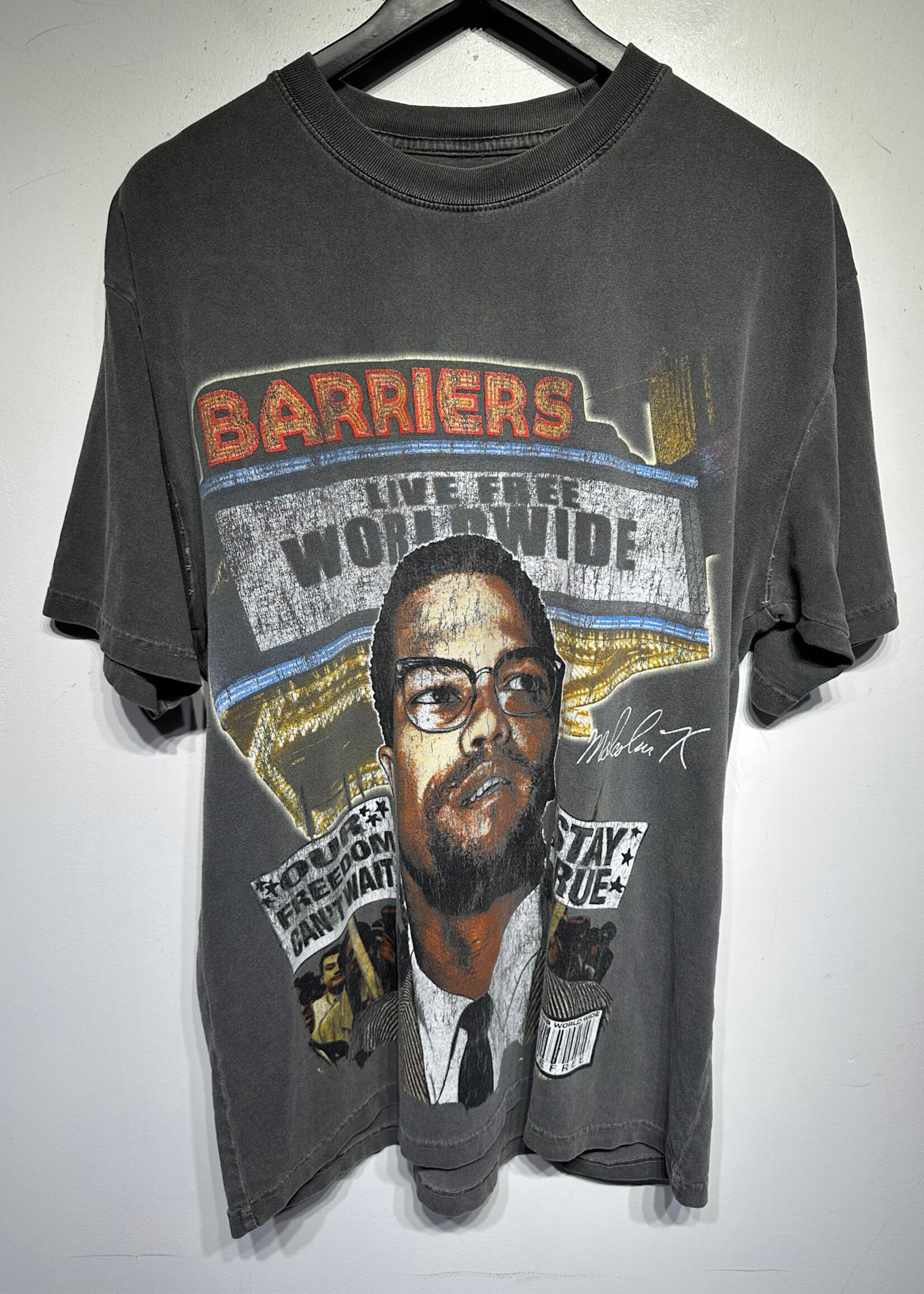 Barriers Malcolm X Acid Wash Tee L
