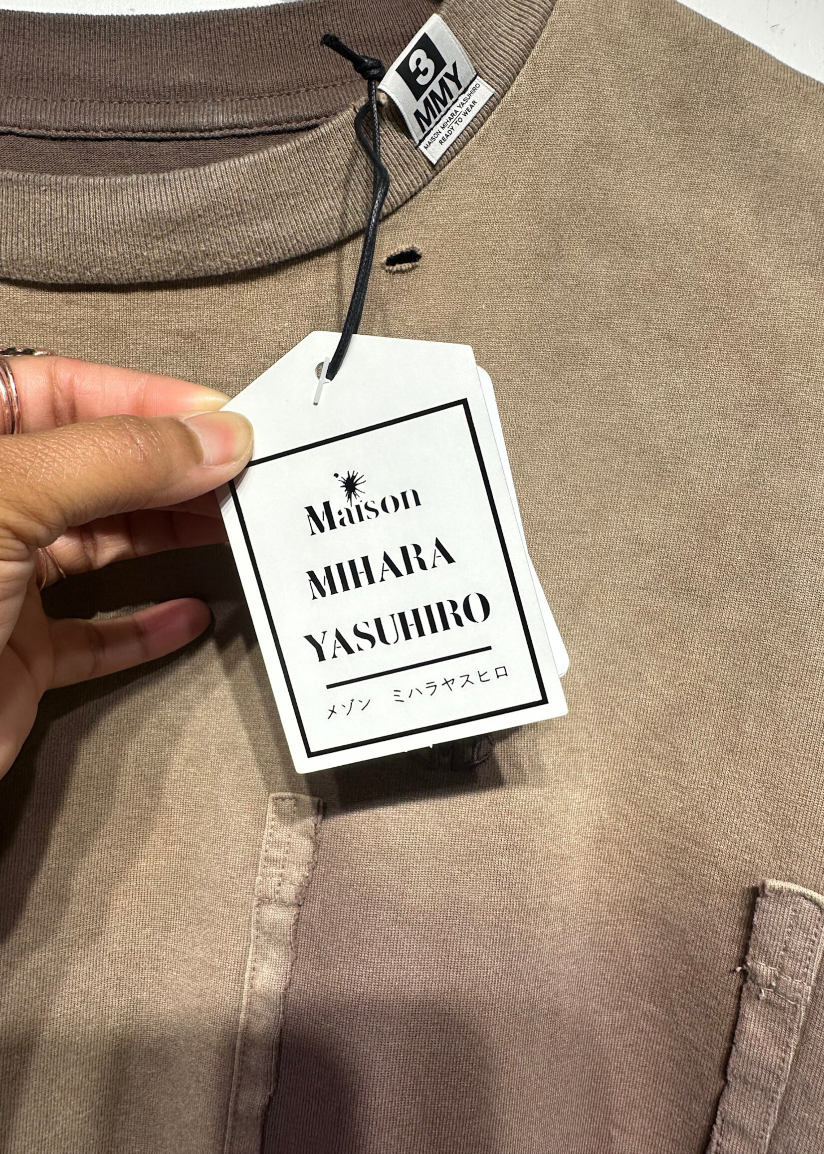 Maison Mihara Yasuhiro NWT Sun Fade Brown Tee XL