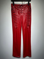I Am Gia Red Faux Leather Lace Front Pants 26
