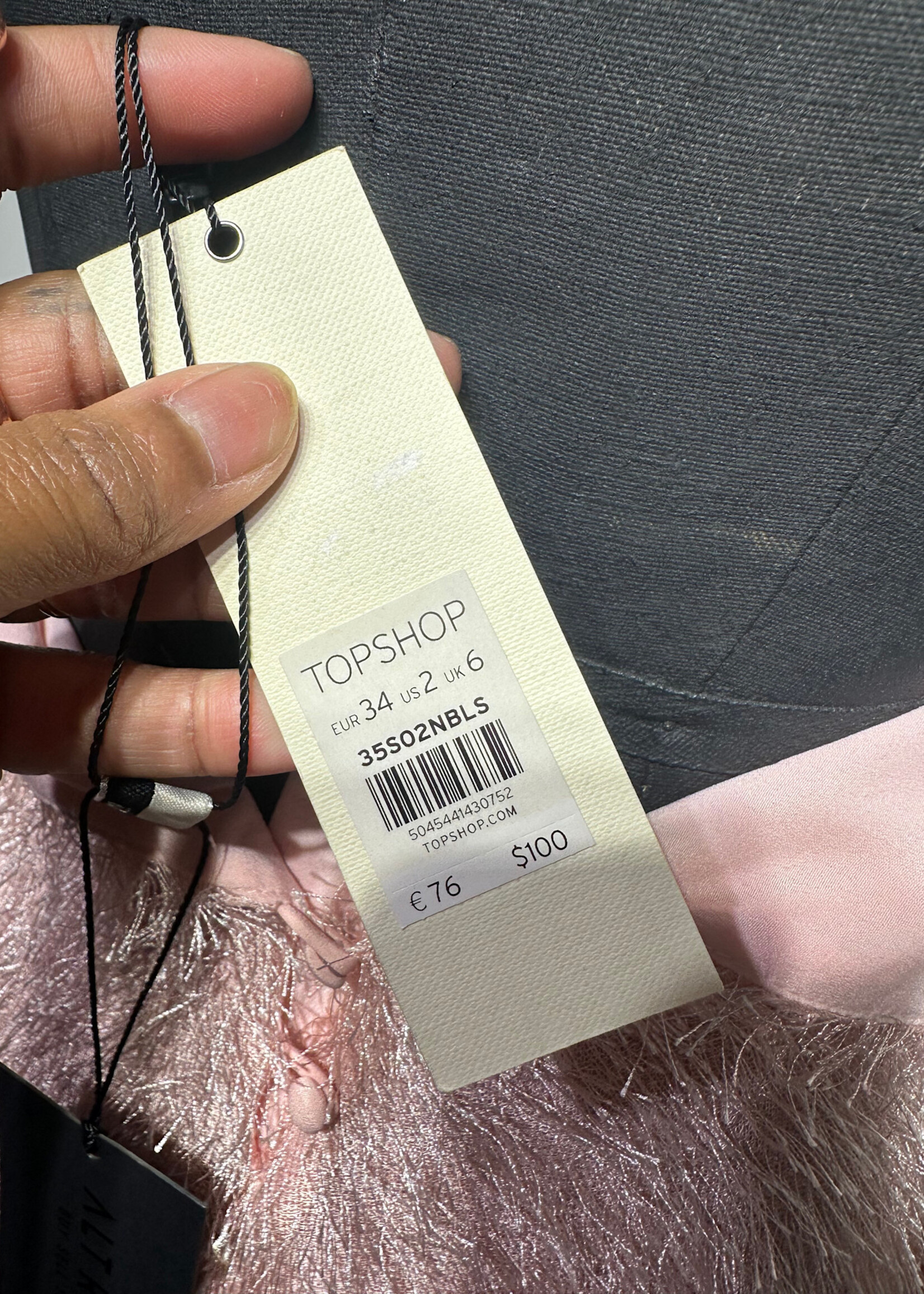 Tophsop Pink Fuzzy Tank Dress XS