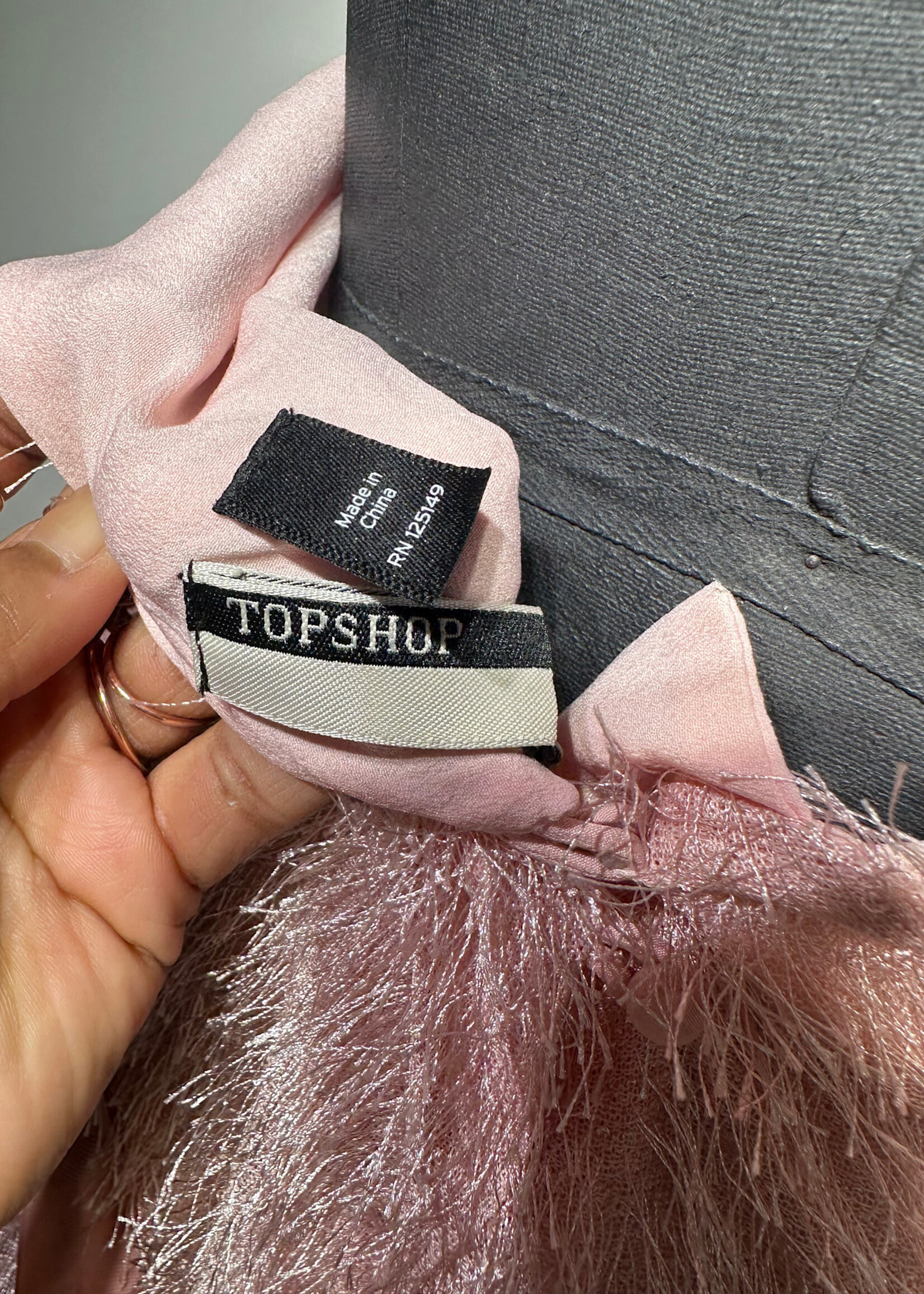 Tophsop Pink Fuzzy Tank Dress XS