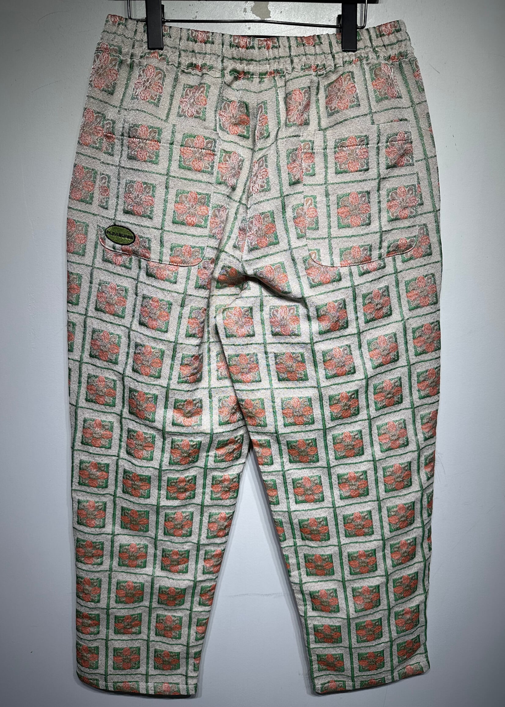 Pleasures Orange Tan Floral Stretch Pants L/34