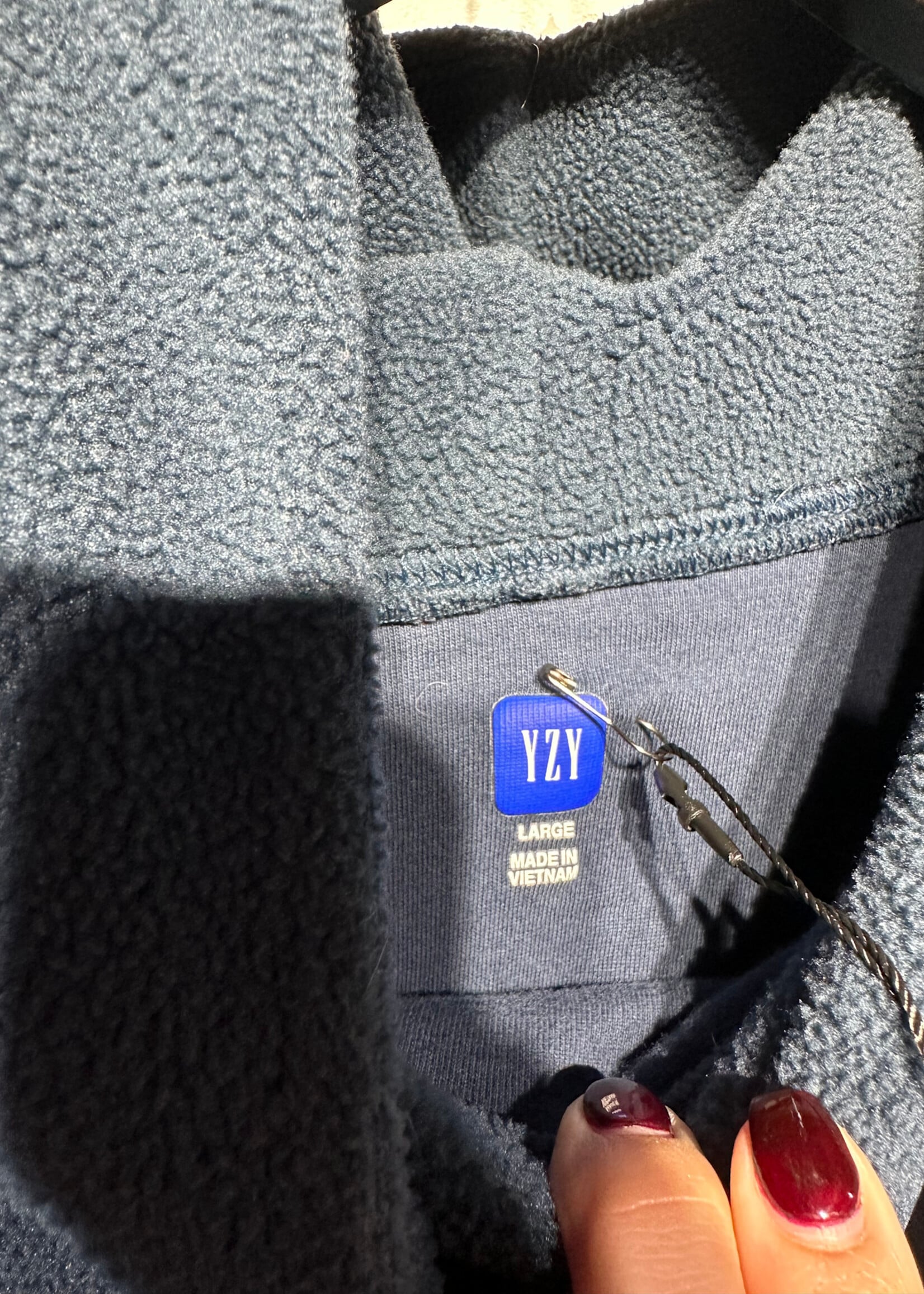 YZY Gap Blue Polar Fleece Hoodie L