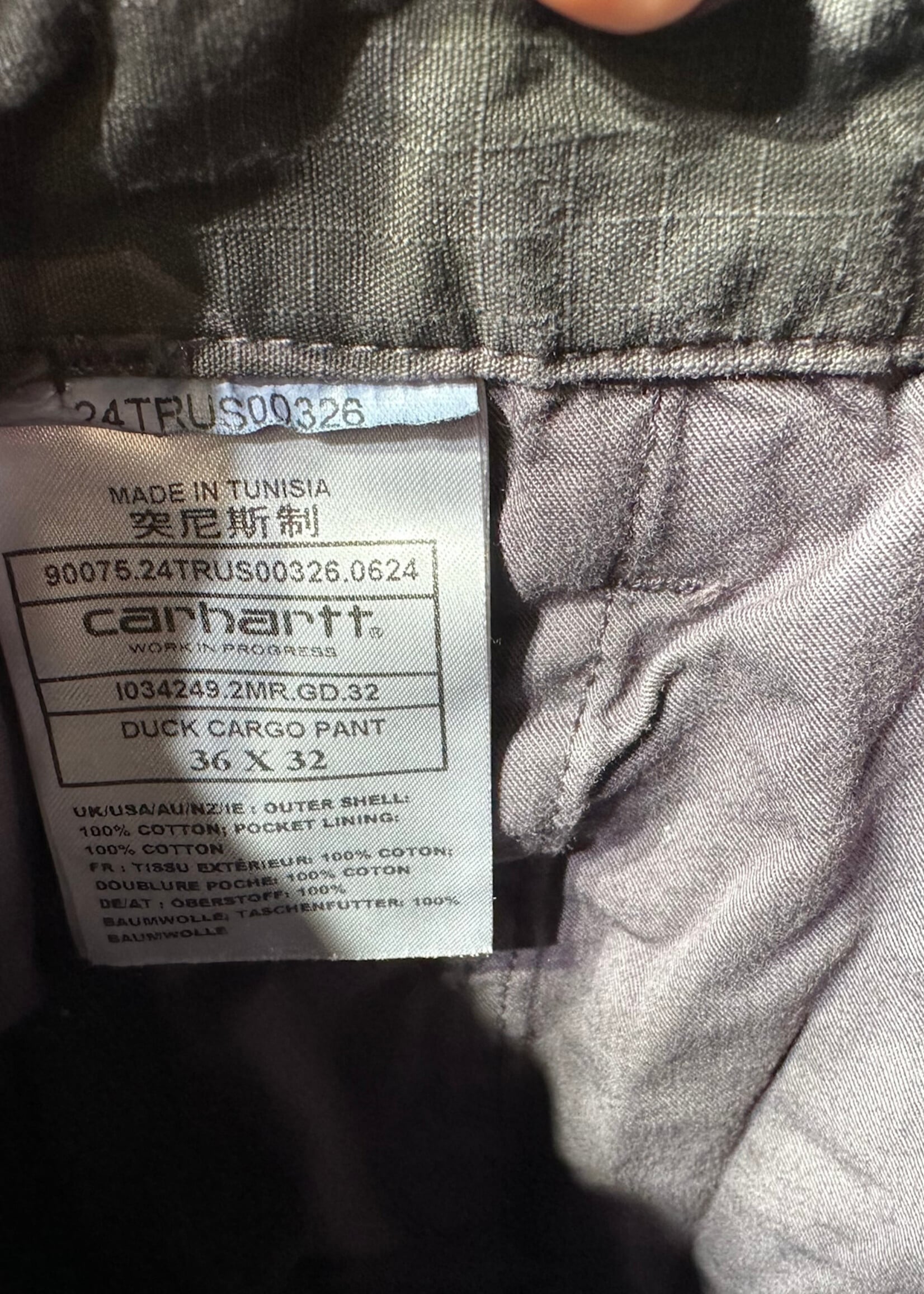Carhartt Black Duck Camo Cargo Pants 36/32
