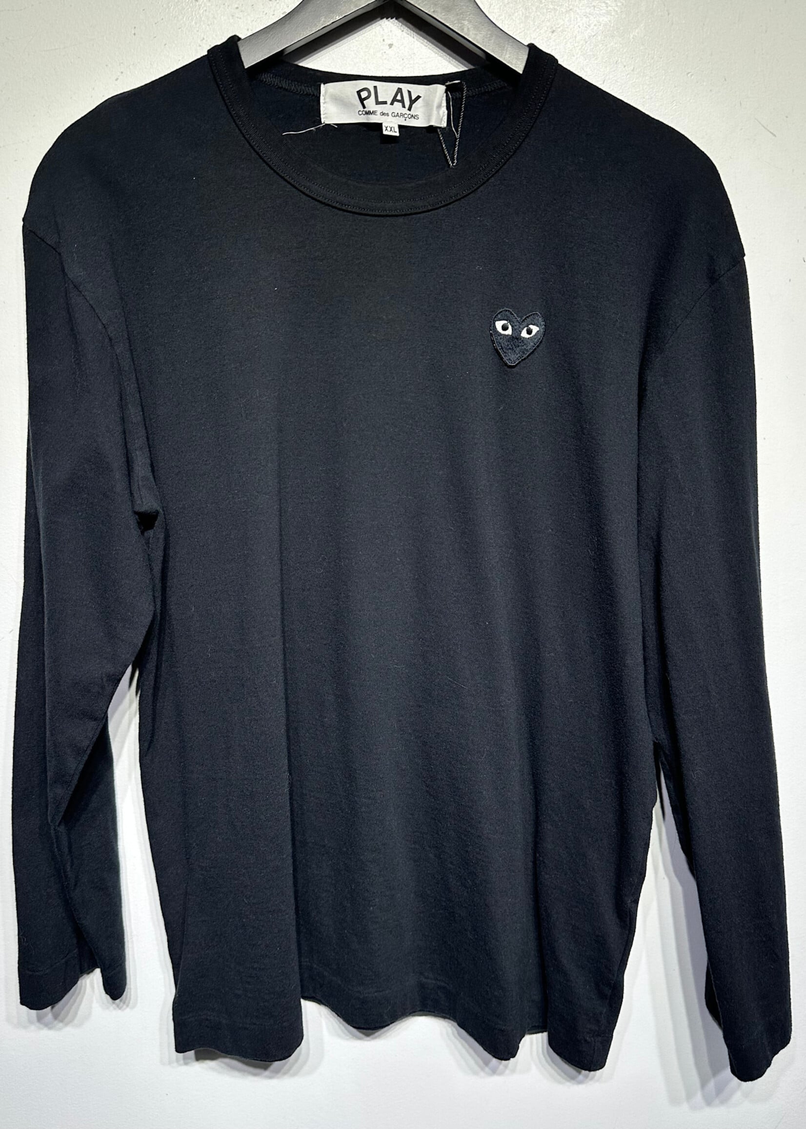 CDG Play Black Mini Heart Emboridered L/S Tee XXL