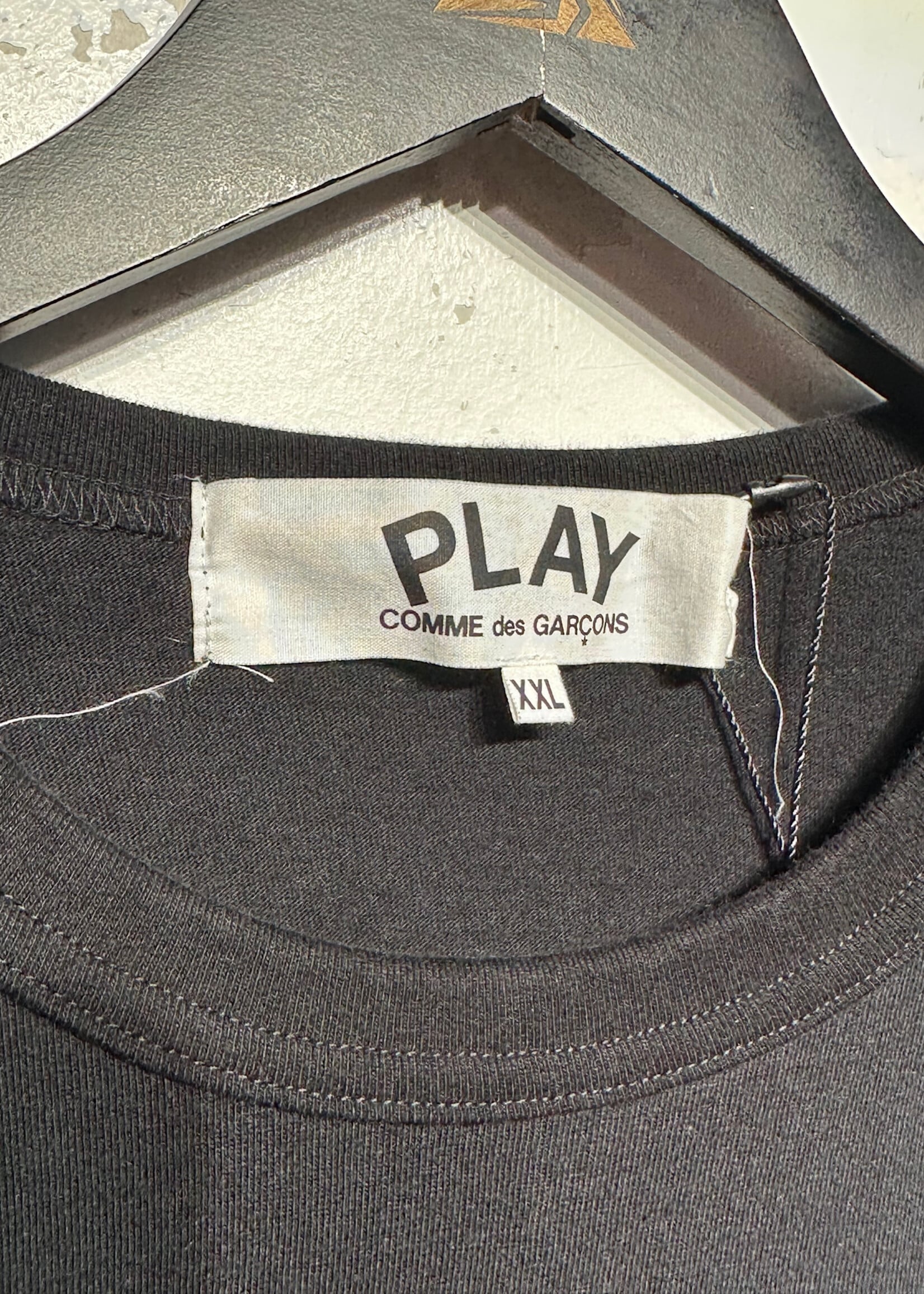 CDG Play Black Mini Heart Emboridered L/S Tee XXL