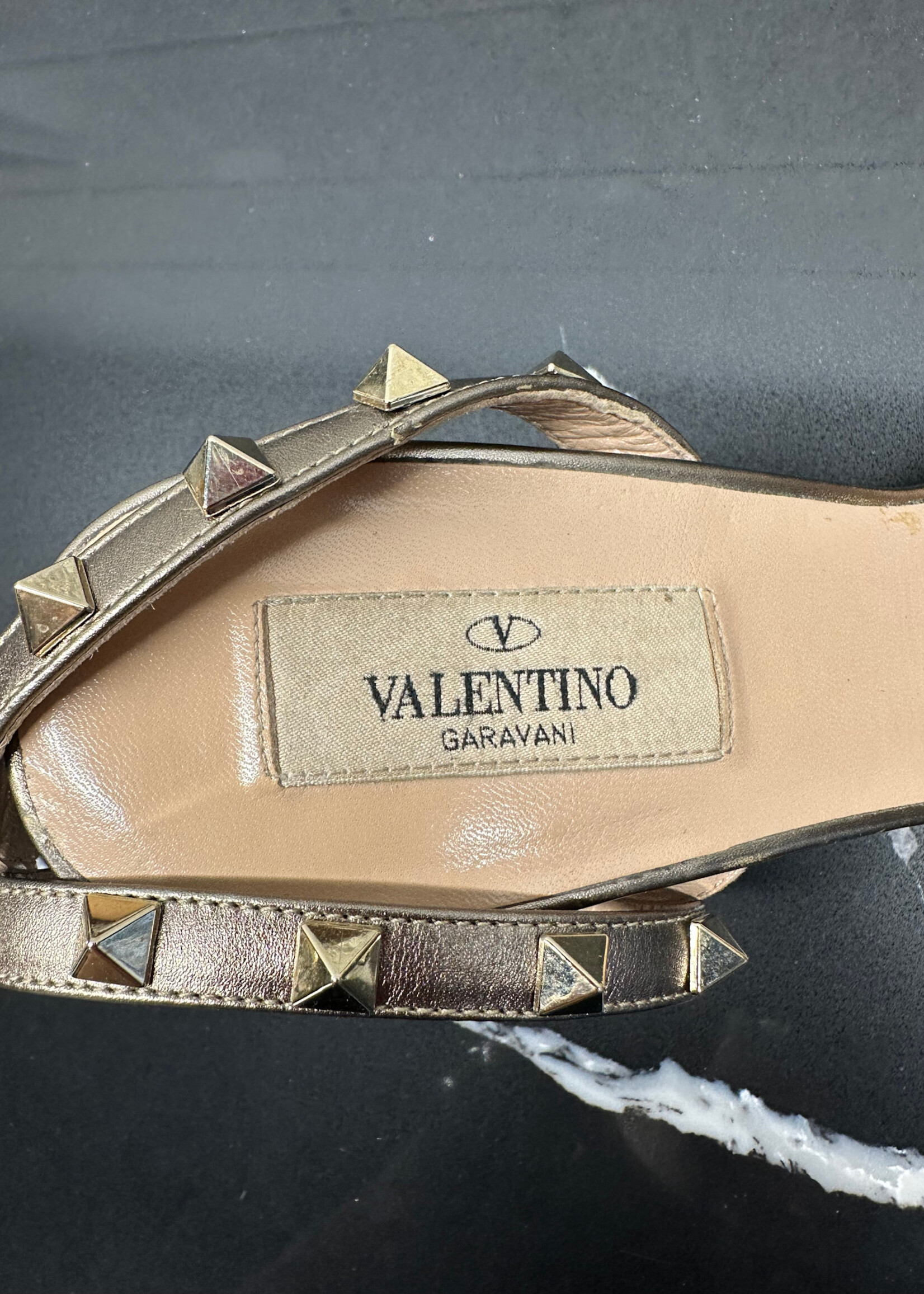 Valentino Studded Gold Heels Fem 39/6.5