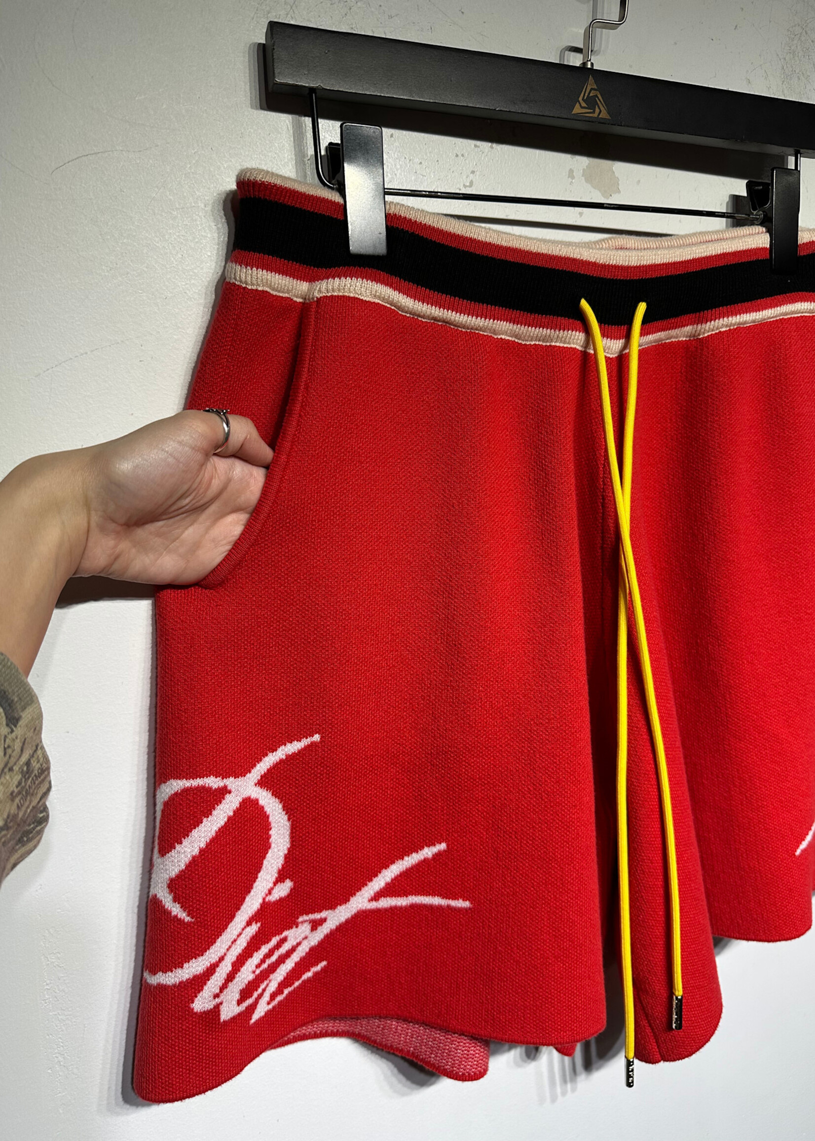 Diet Starts Monday Red Knit Logo Shorts XL/36