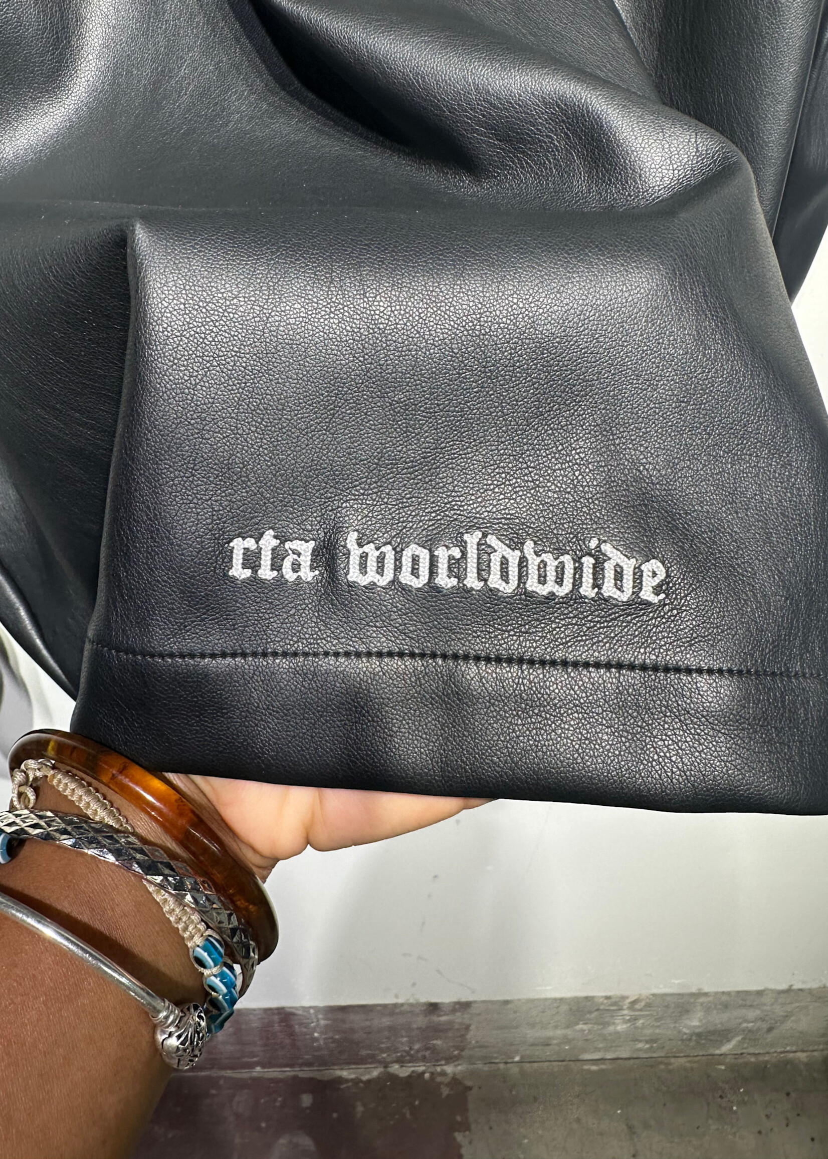 NWT RtA Black Faux Leather Jacket XL
