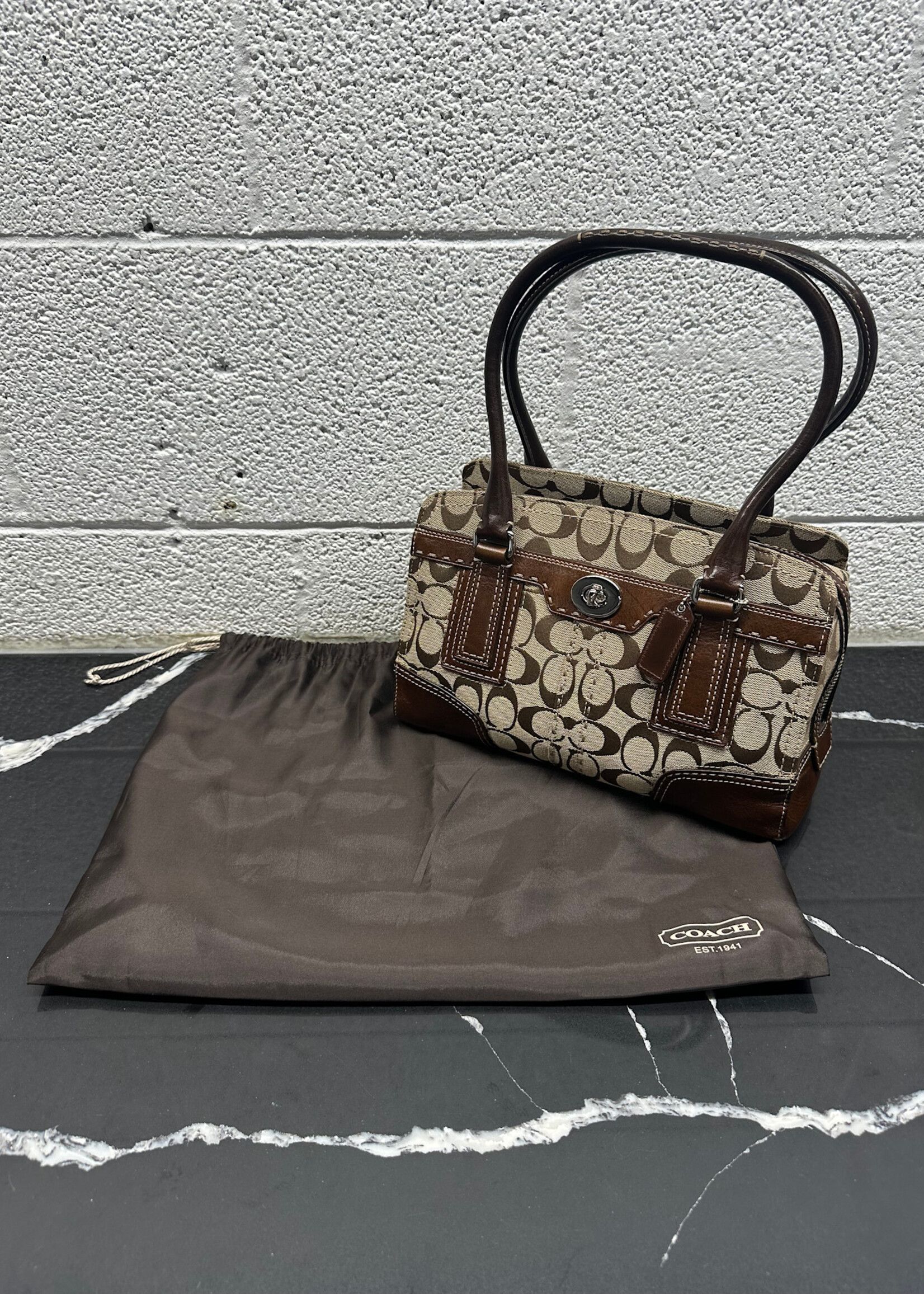 Coach Hampton Monogram Satchel Bag