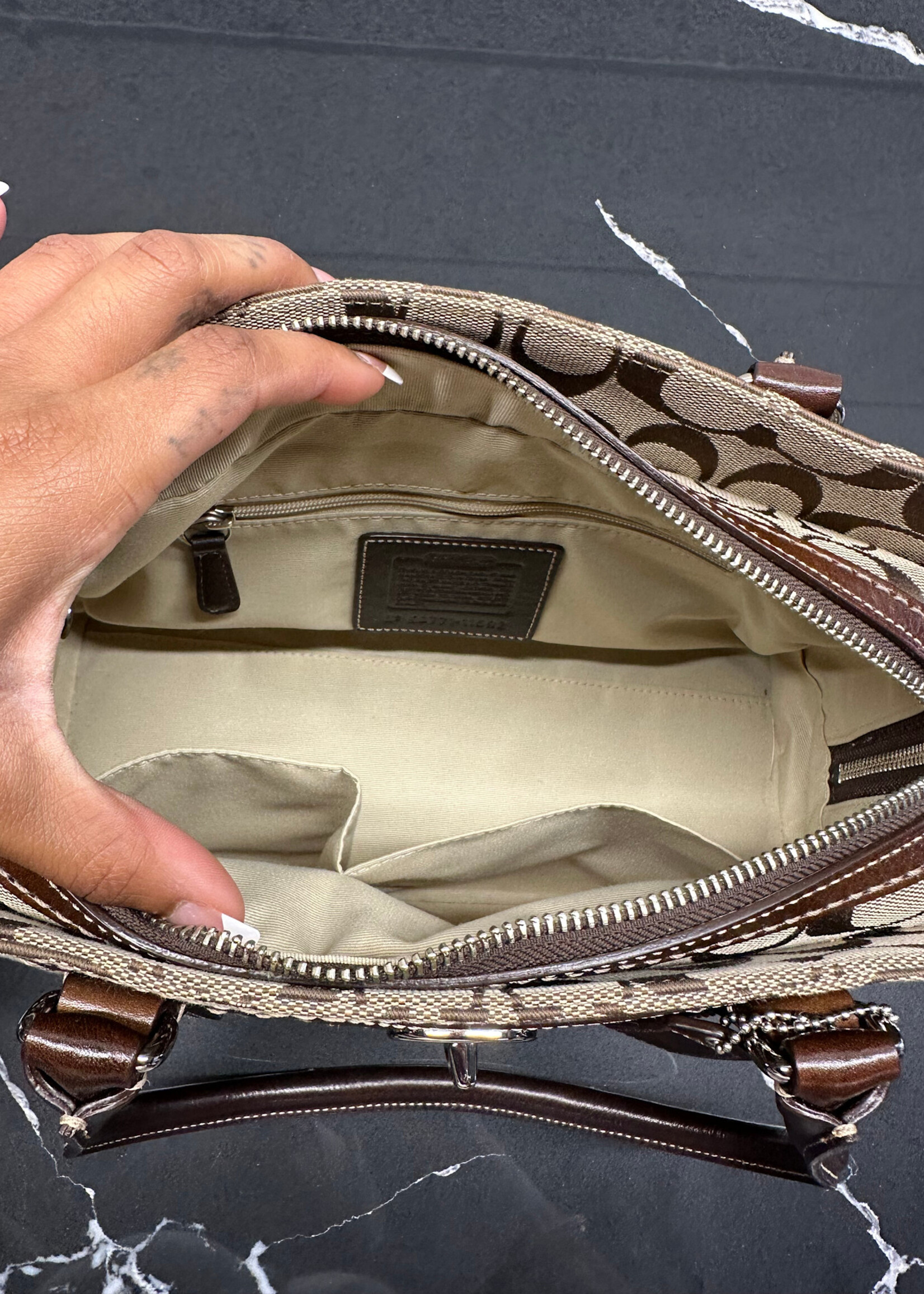 Coach Hampton Monogram Satchel Bag