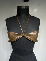 J Lux Label NWT Brown Faux Leather Bra S