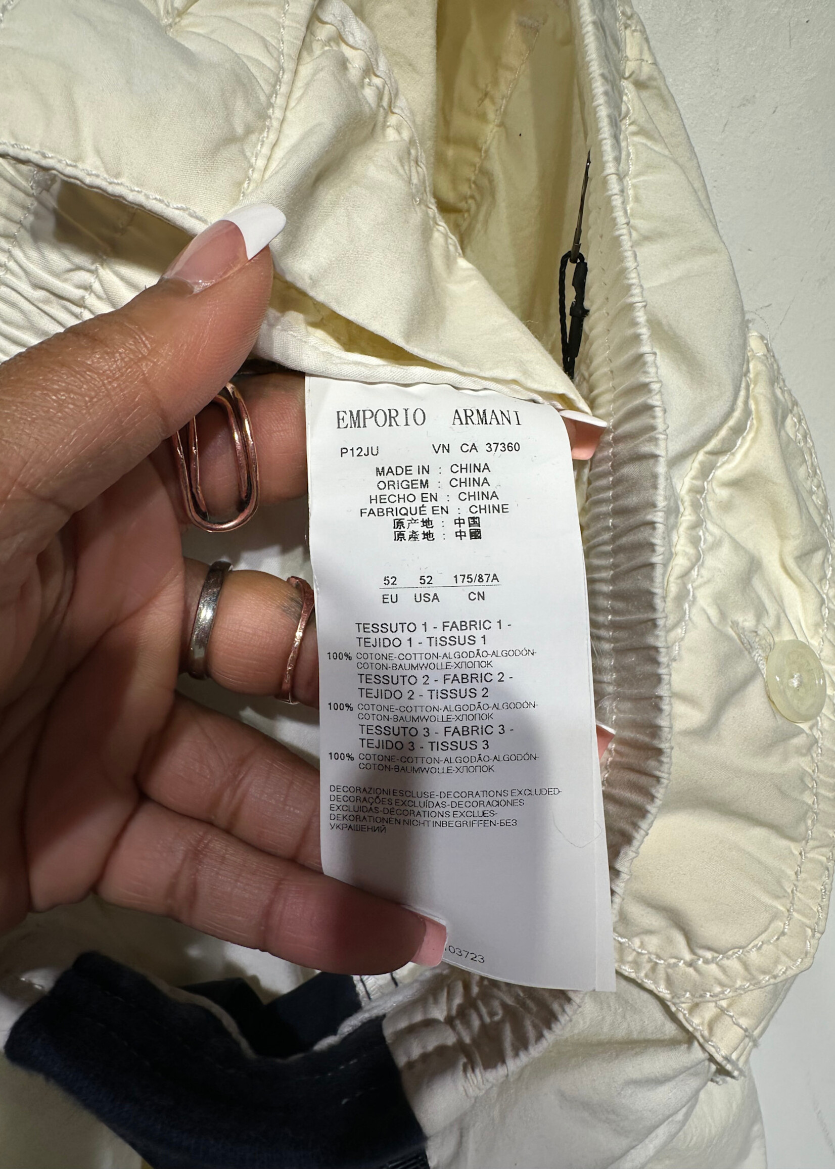 Emporio Armani Cream / Blue Track Pants Masc 36