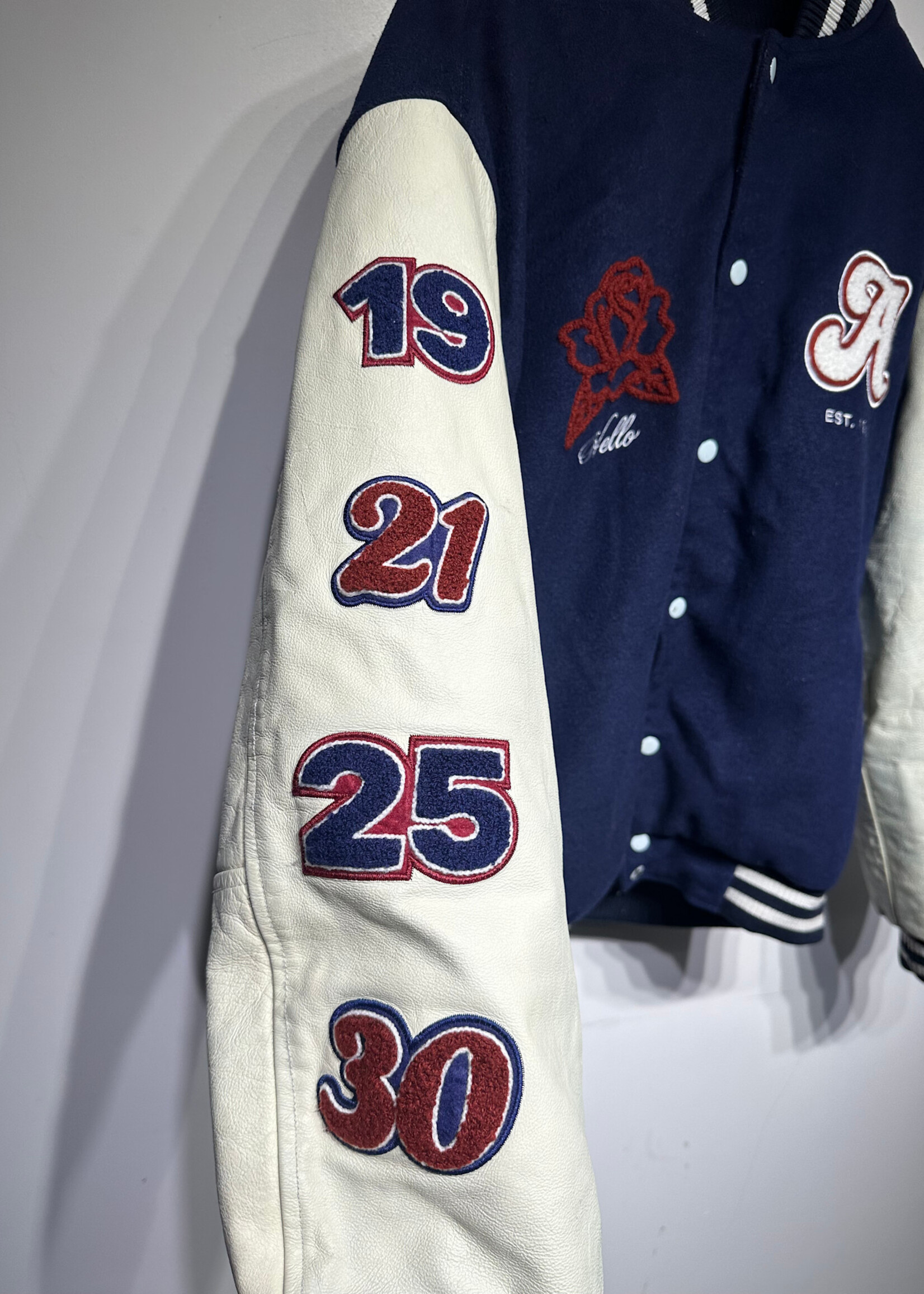 Adele Blue White Letterman Jacket XL AS IS