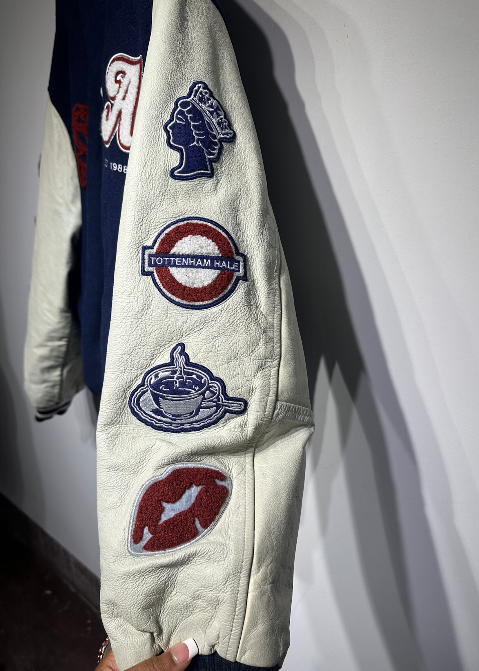 Adele Blue White Letterman Jacket XL AS IS