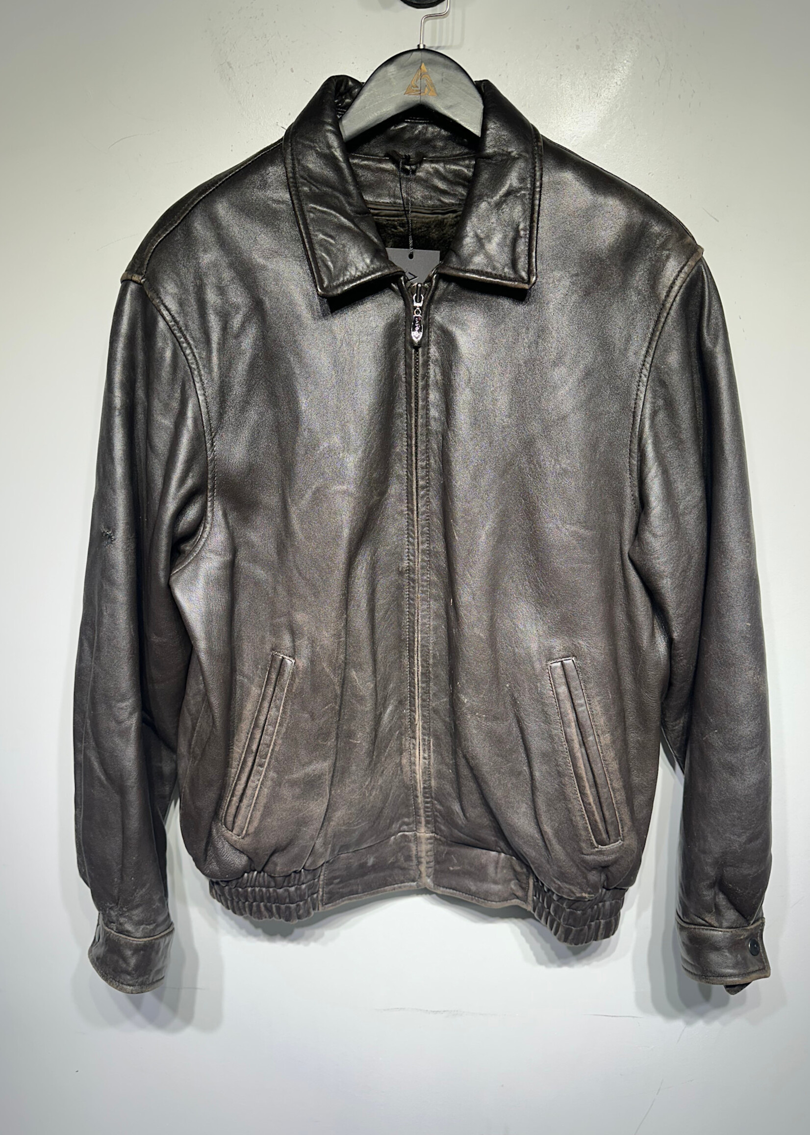 James And John Brown Lined Leather Jacket Masc XL