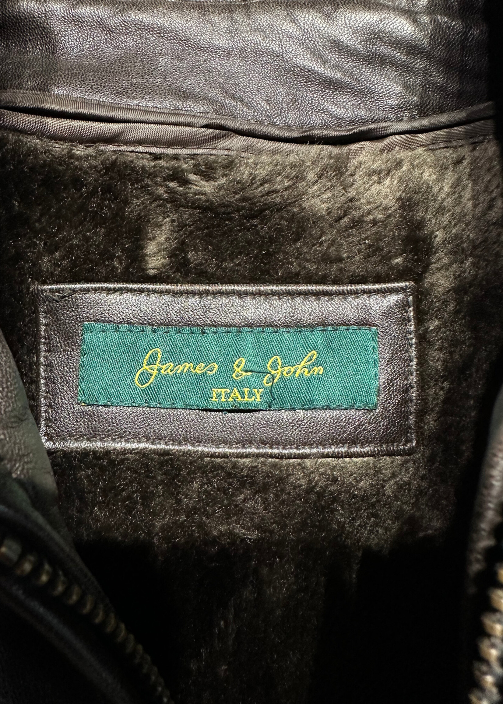 James And John Brown Lined Leather Jacket Masc XL
