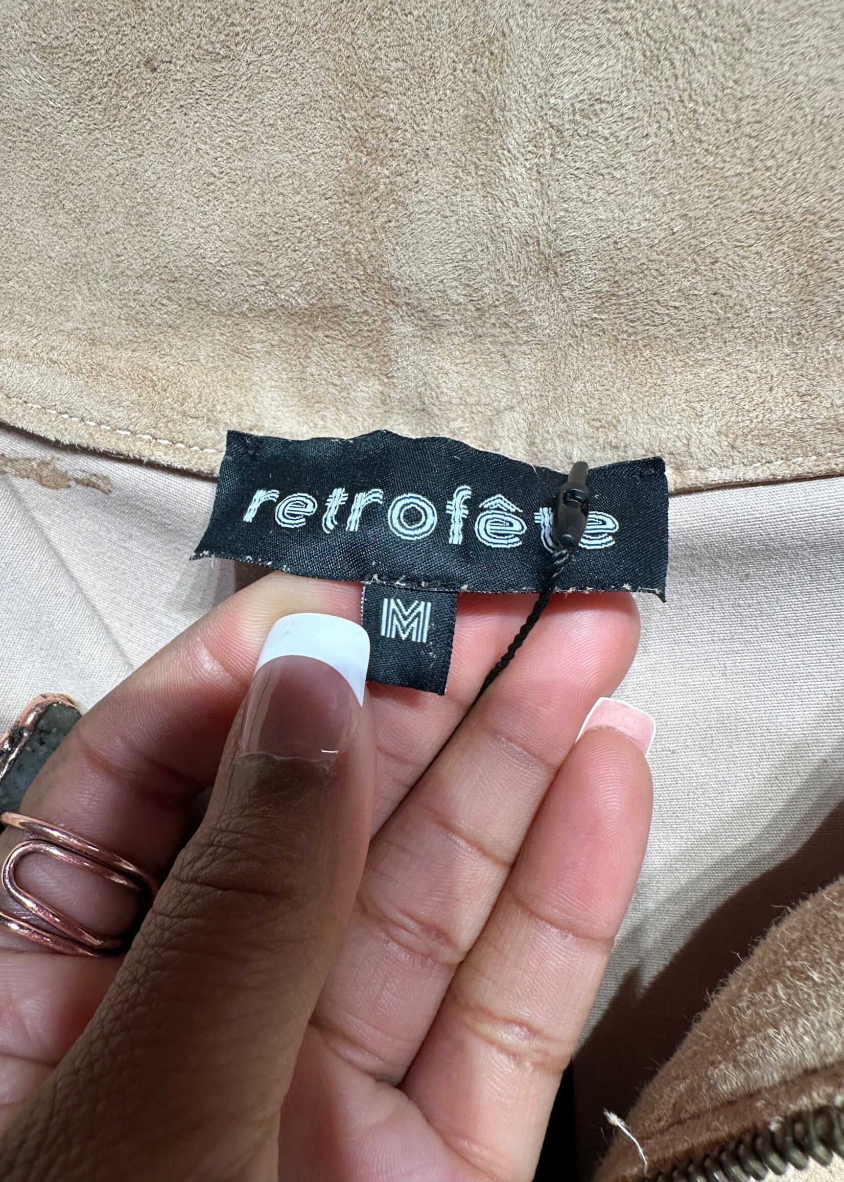 Retrofete Beige Suede Shorts Fem As Is 30