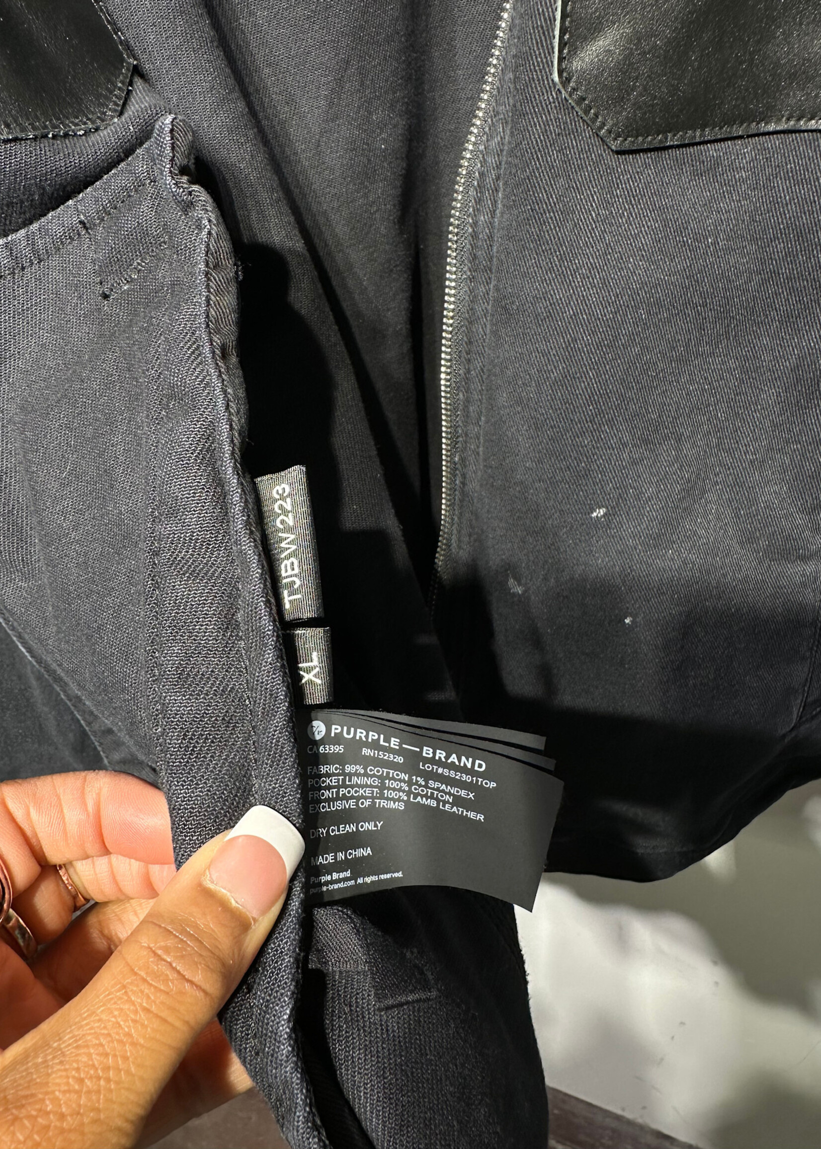 Purple Brand Black Denim Cut Off Logo Jacket Masc XL