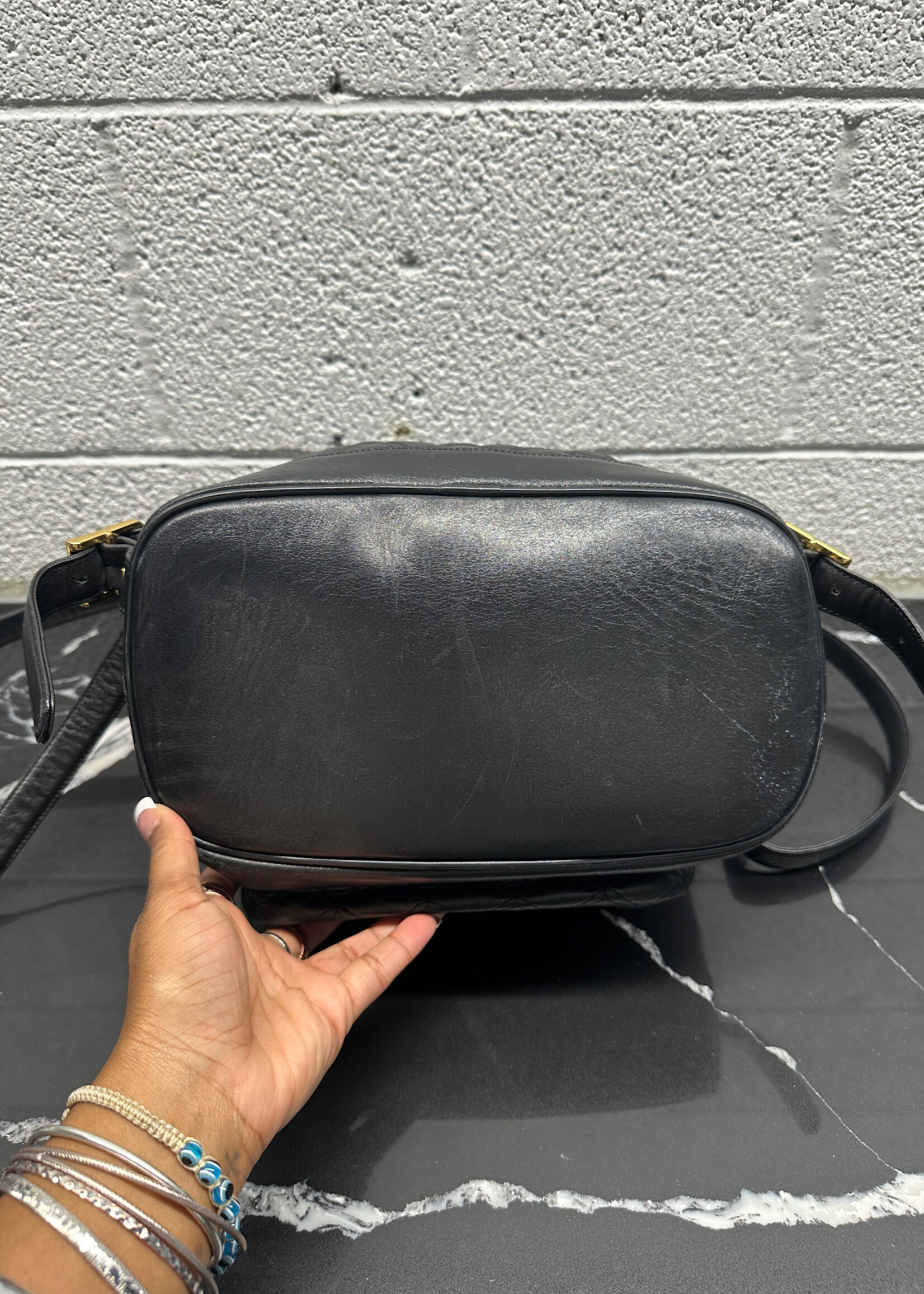 MCM Vintage Black Quilted Backpack