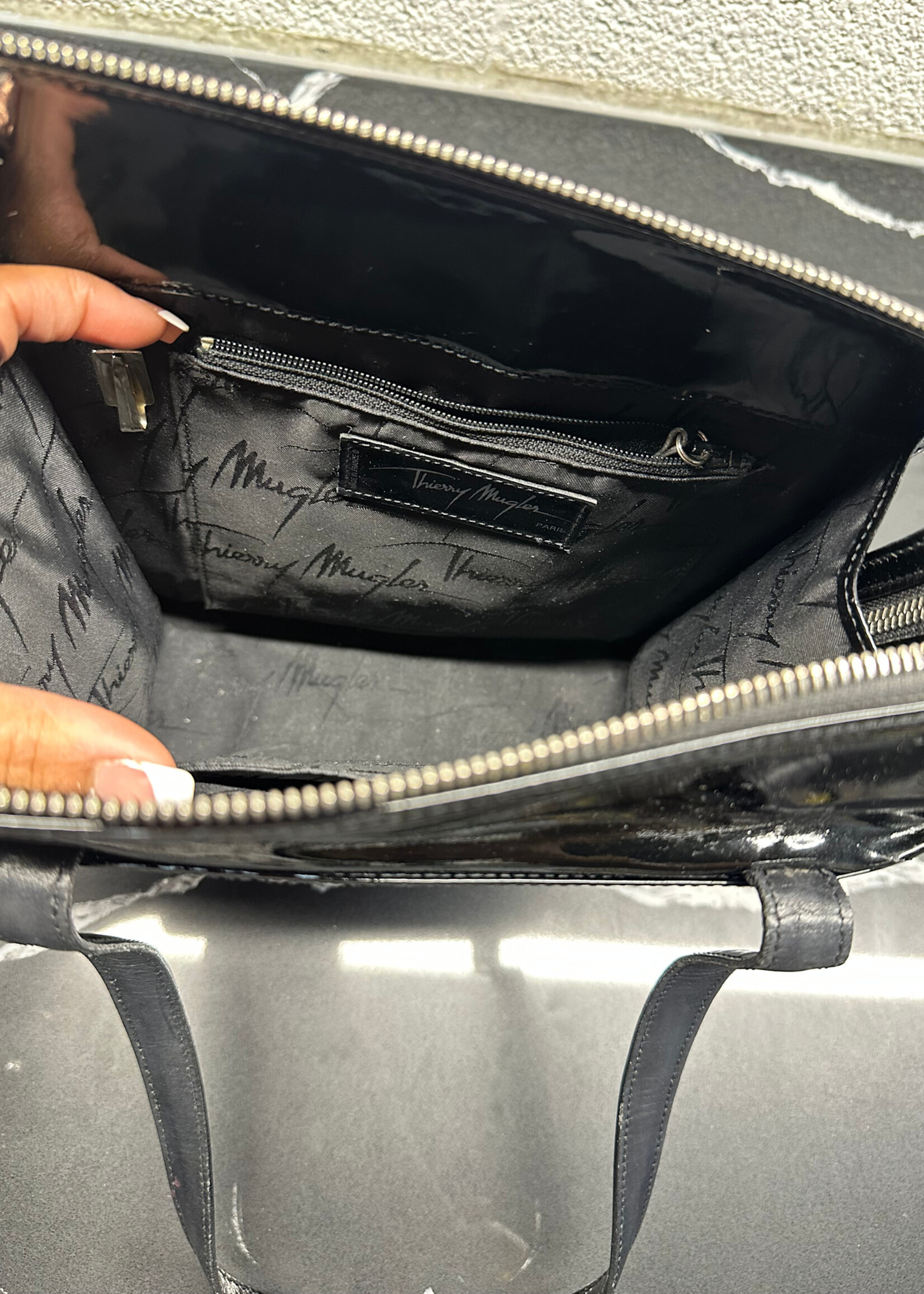 Thierry Mugler Black Patent Tote AS IS