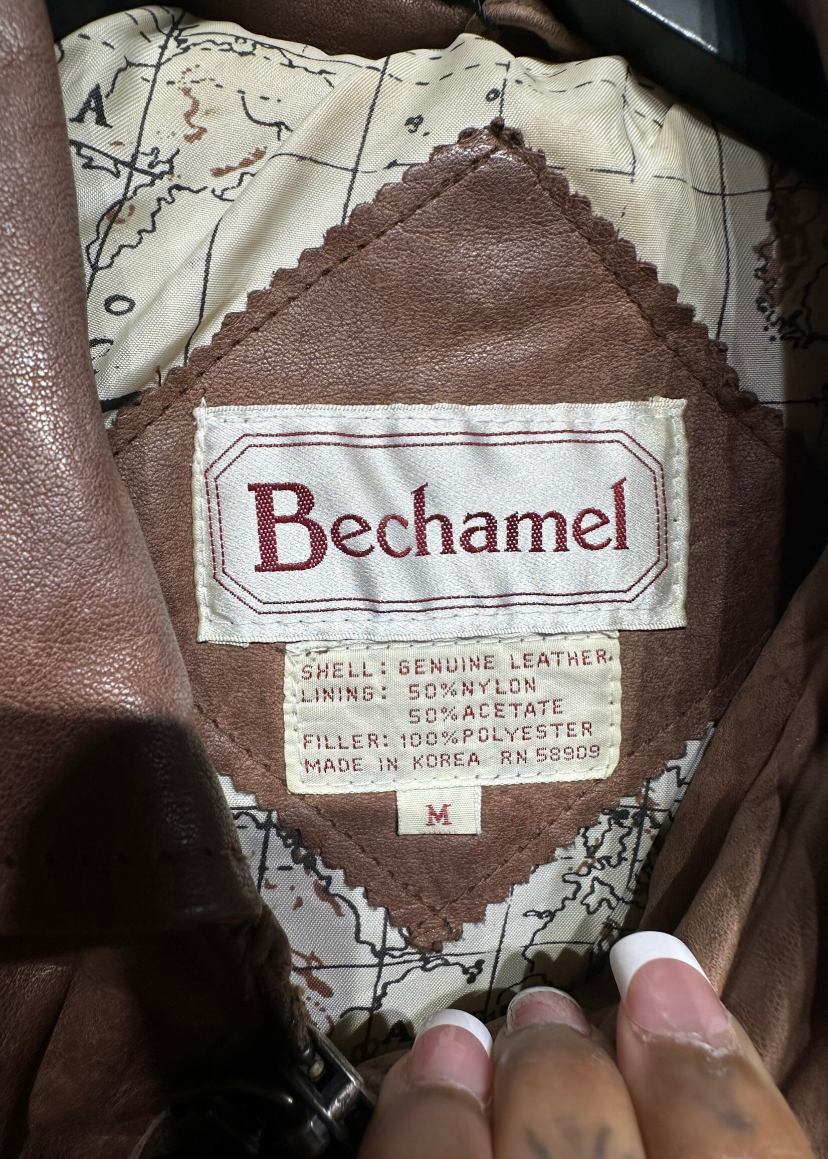 Bechamel Brown Leather Jacket M