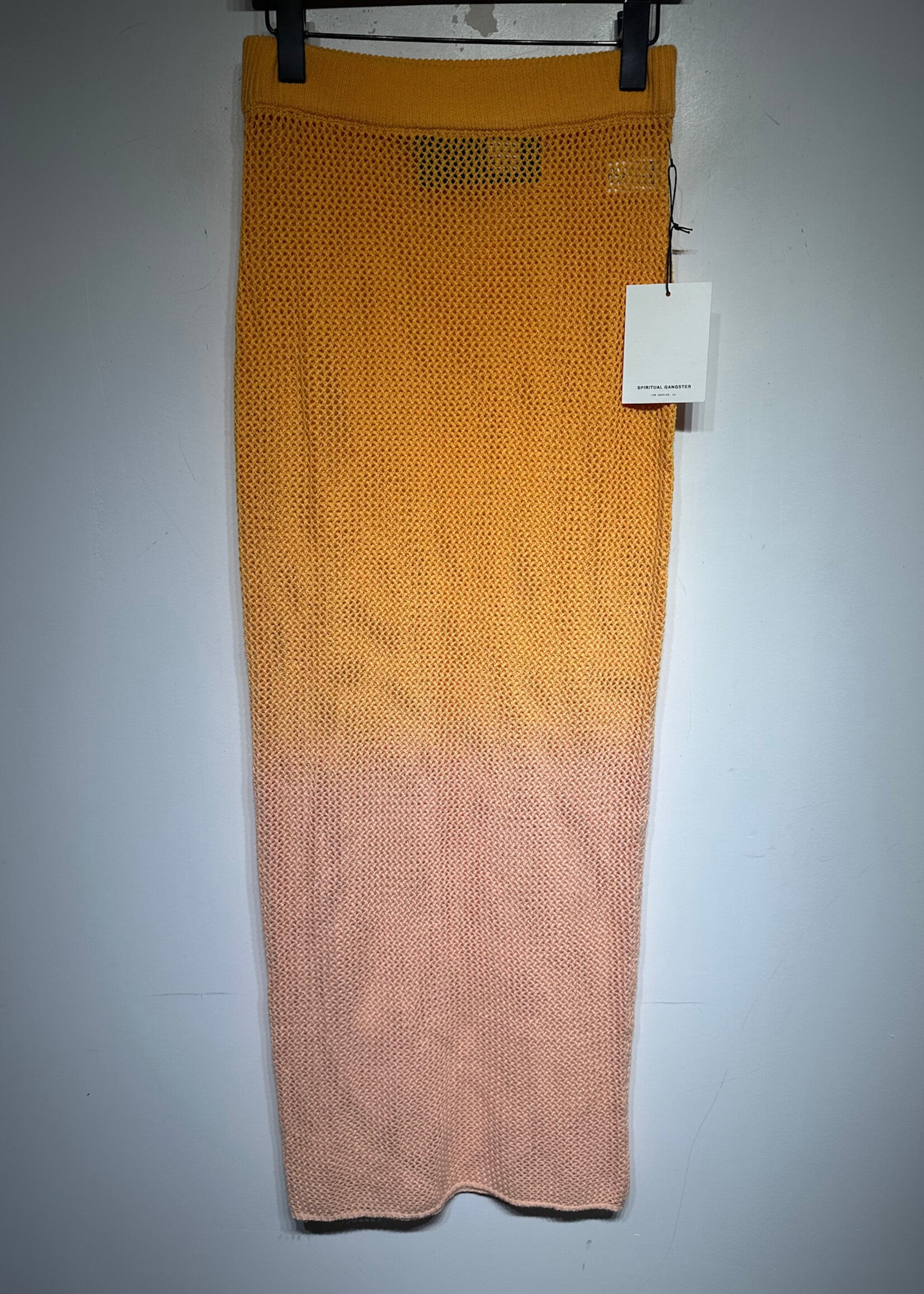 SPIRITUAL GANGSTER ORANGE CROCHET SKIRT XS
