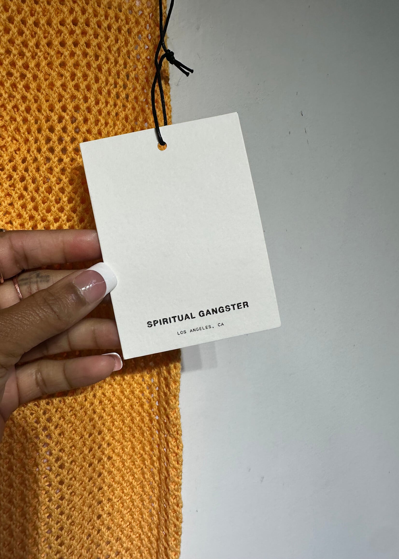 SPIRITUAL GANGSTER ORANGE CROCHET SKIRT XS