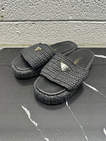 Prada Black Woven Slide