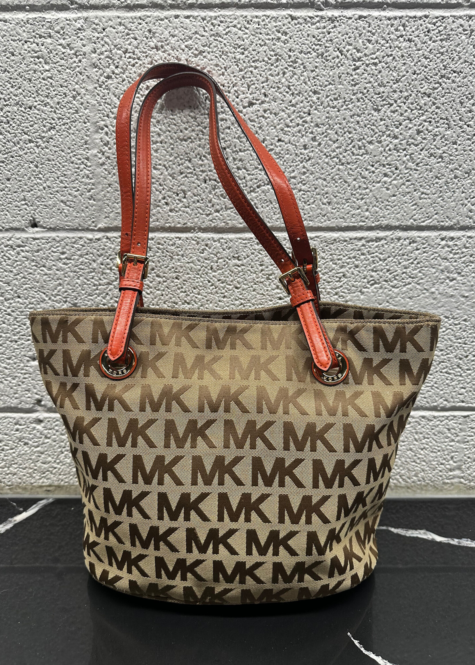 MK MONOGRAM ORANGE STRAP SHOULDER BAG