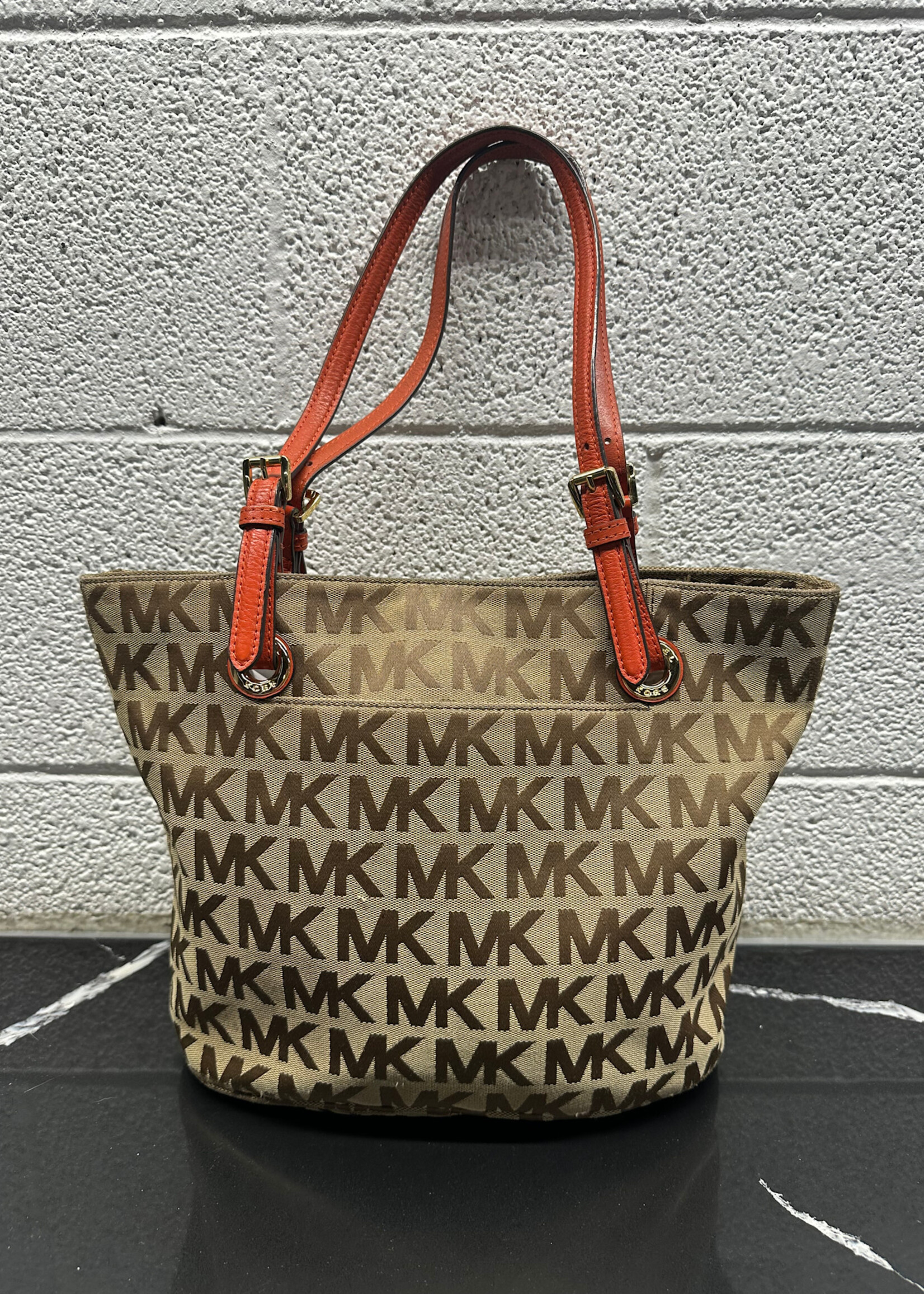 MK MONOGRAM ORANGE STRAP SHOULDER BAG