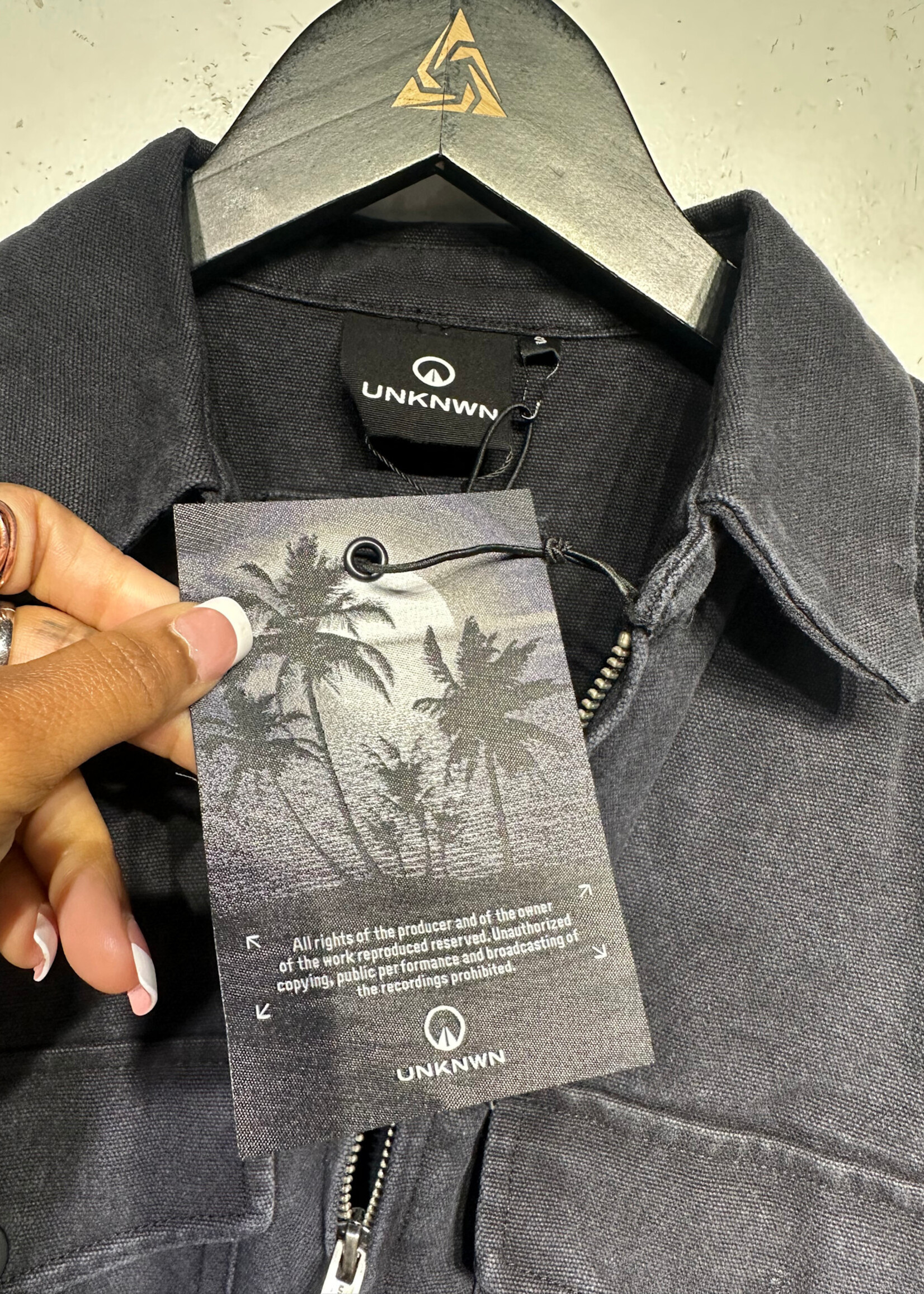 UNKNWN NWT Washed Black Work Jacket Masc S