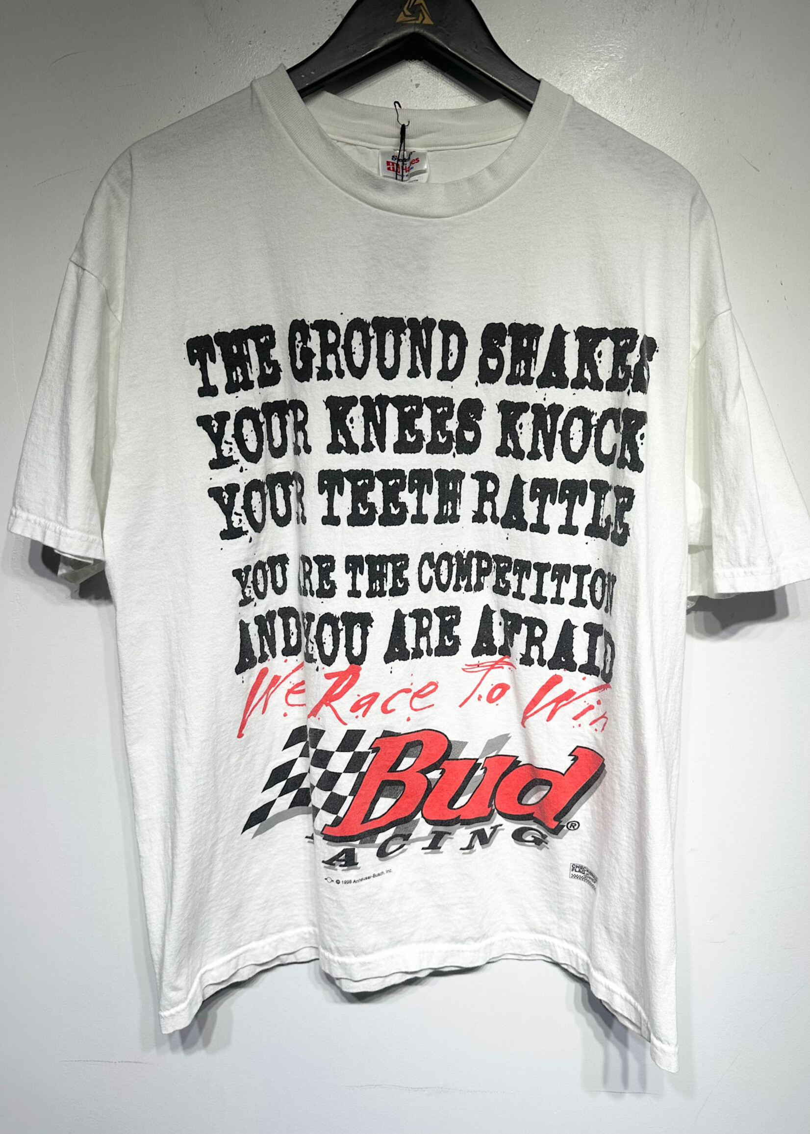 Budweiser We Race To Win Vintage Race Tee XL