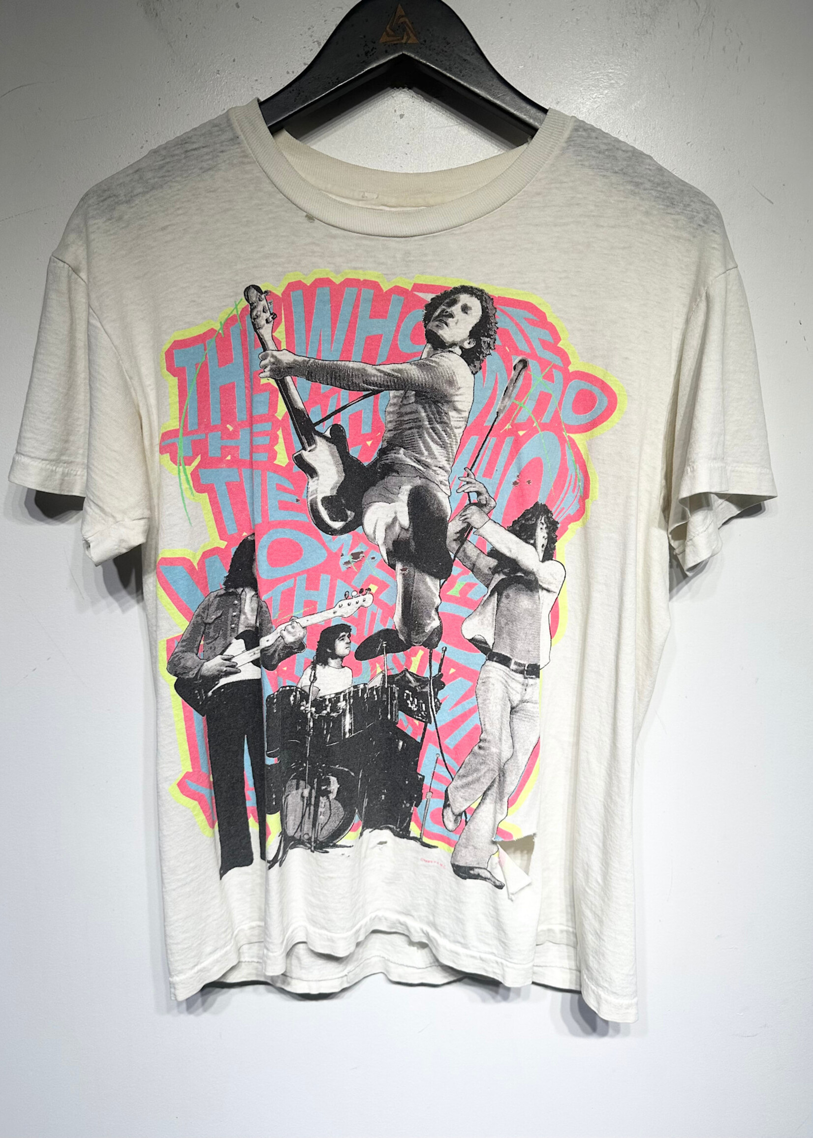 89 The Who White Distressed Tour Tee M AS IS