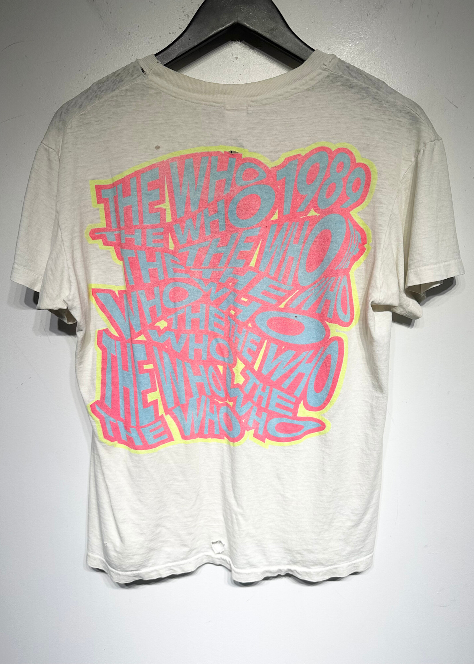 89 The Who White Distressed Tour Tee M AS IS