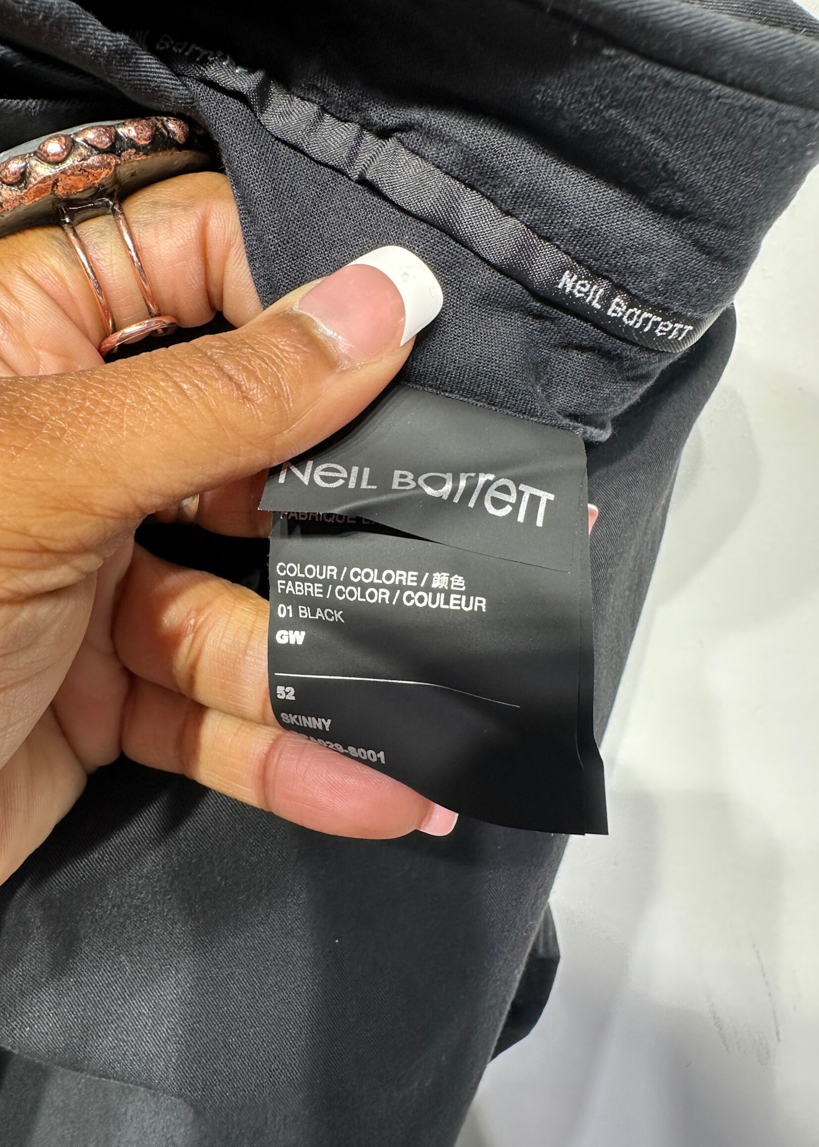 Neil Barrett Black Single Pocket Cargo Trouser Fits Masc 33