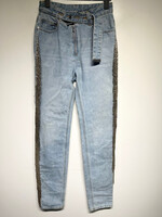 Helmut Lang Silver Beaded Fringe Jeans 25 AS IS