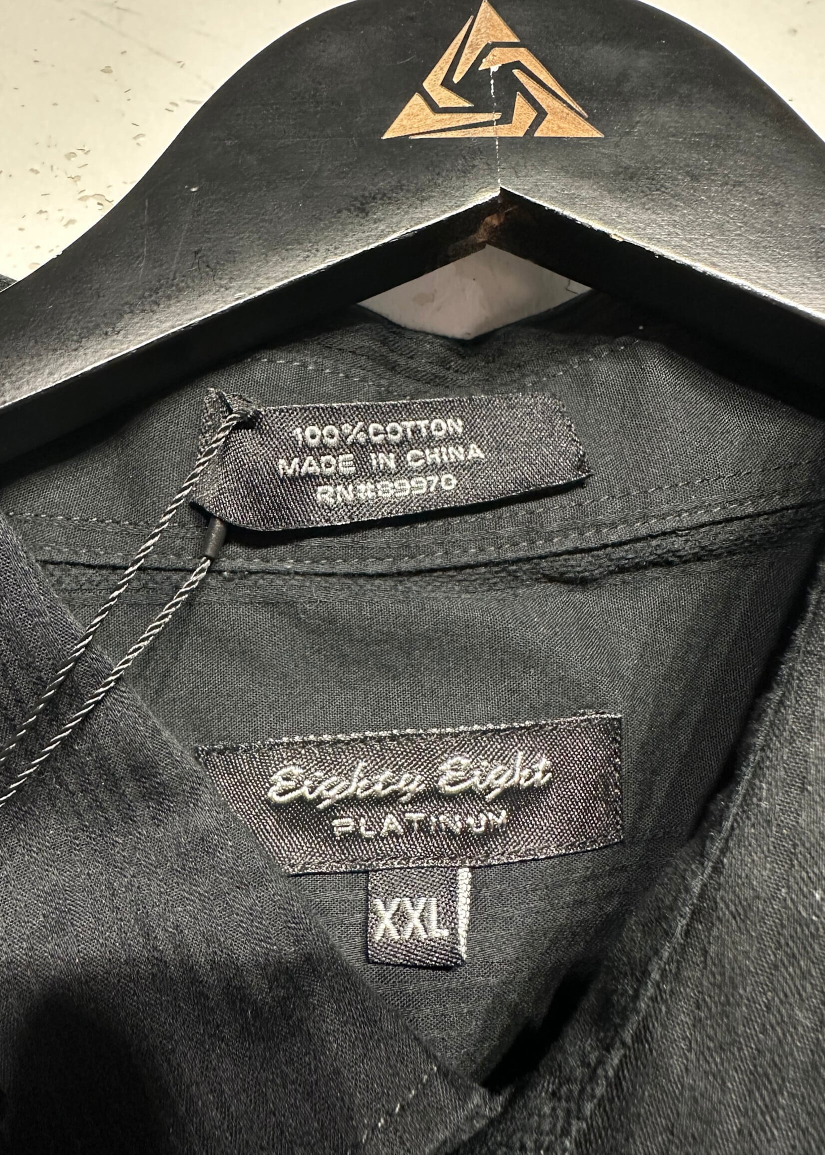 Eighty Eight Platnium Blue Cross Black Y2K B/U Shirt XXL