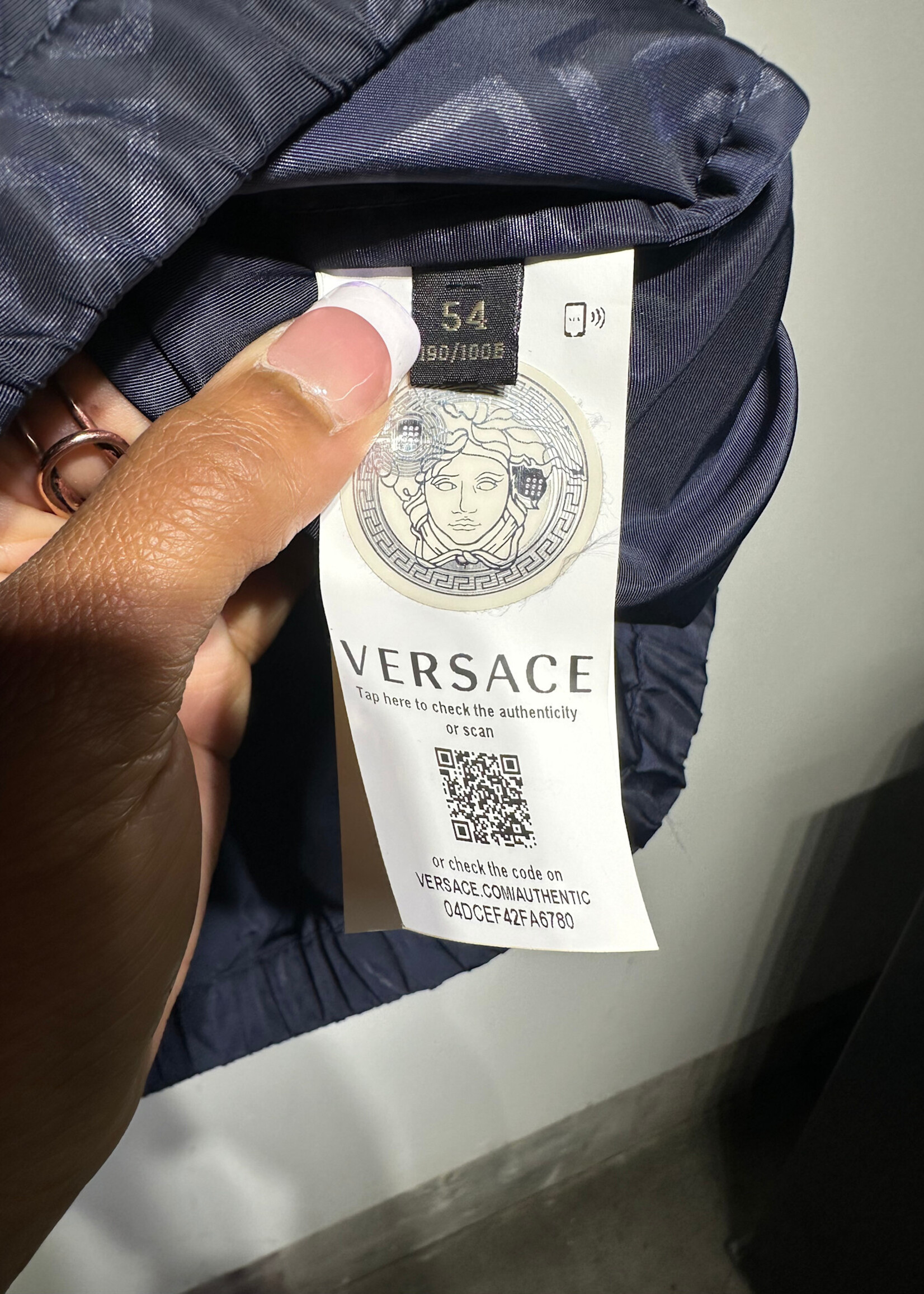 Versace Blue Grid Windbreaker XXL