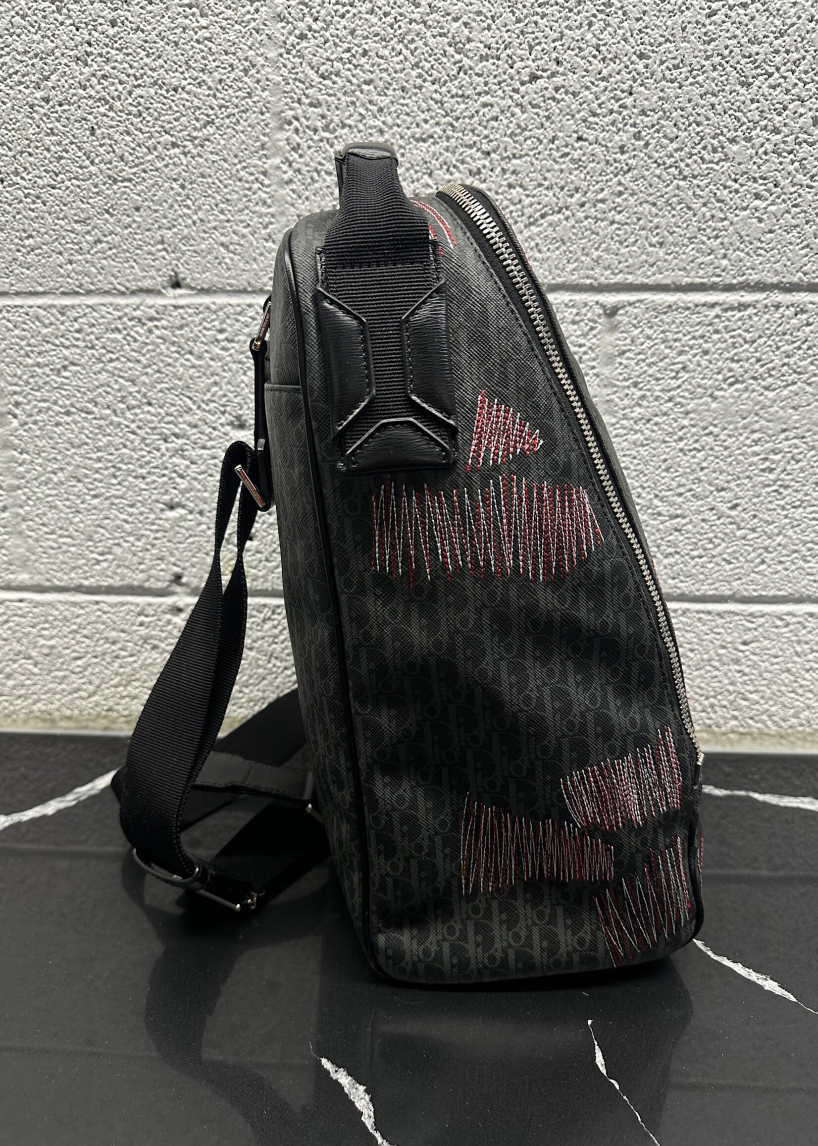 Dior Red Stitch Trotter Monogram Crossbody