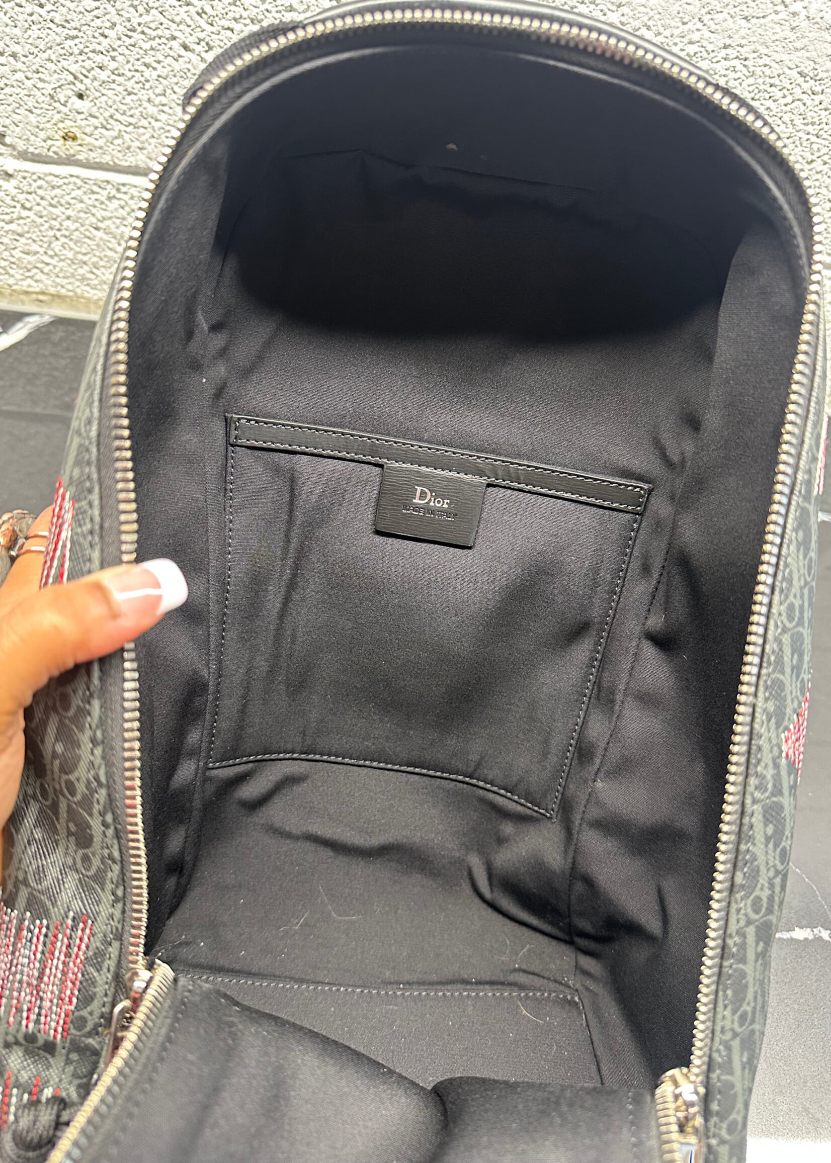 Dior Red Stitch Trotter Monogram Crossbody