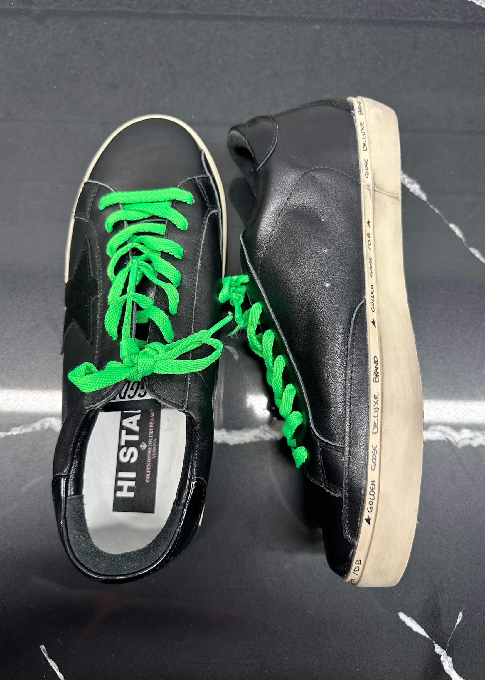 Golden Goose Hi Star Black/Green 45/12