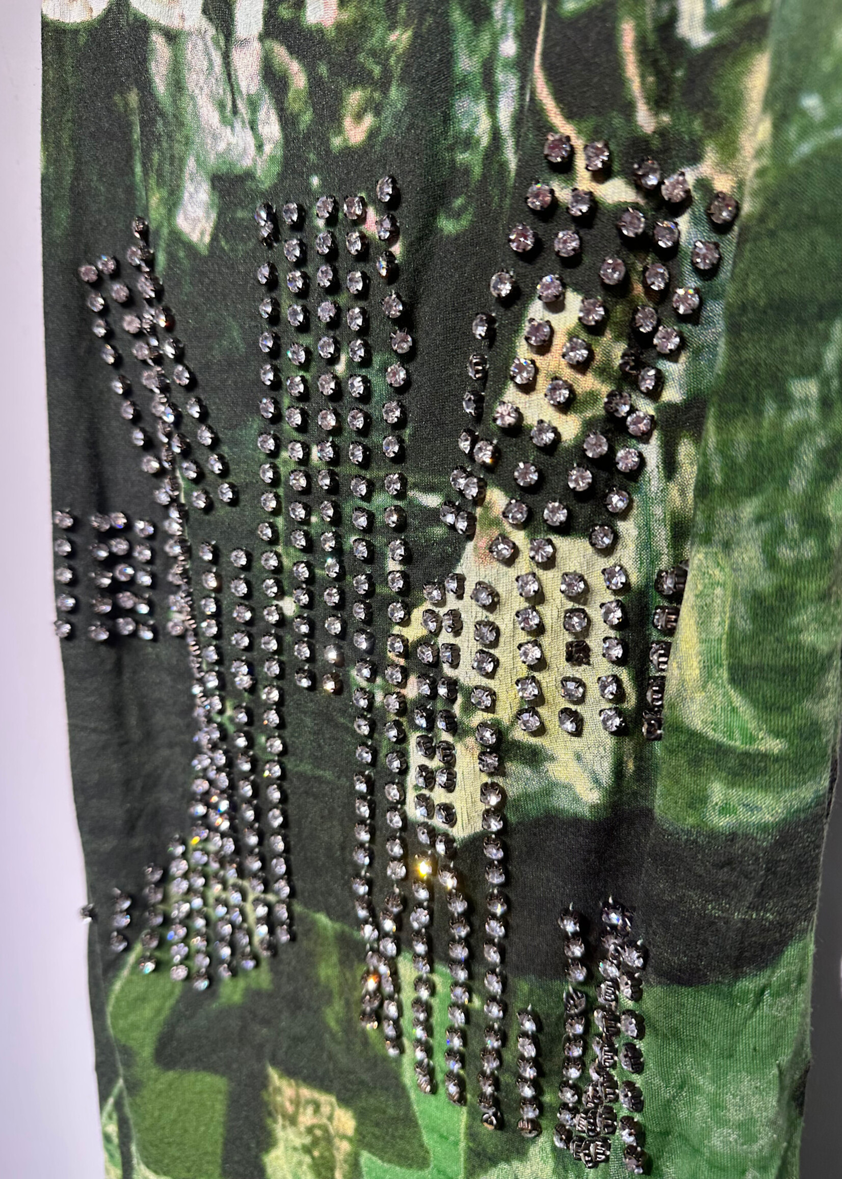 Jolie Y2K Green Rhinestone Tank S