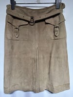 Etcetera Tan Suede Midi Skirt Fem 28