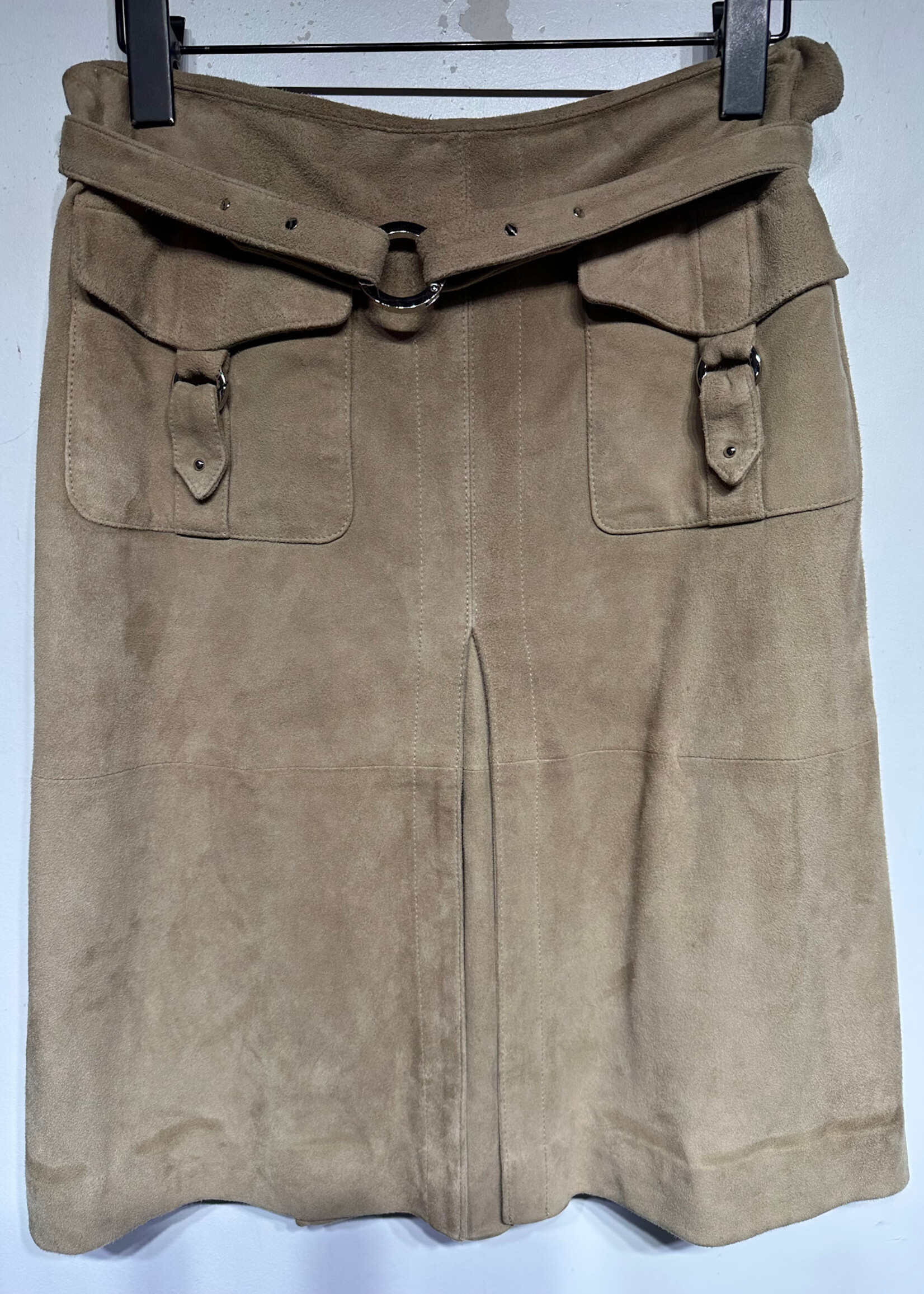 Etcetera Tan Suede Midi Skirt Fem 28
