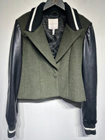 Avec Lis Filles Green Varsity Style Jacket Fem S