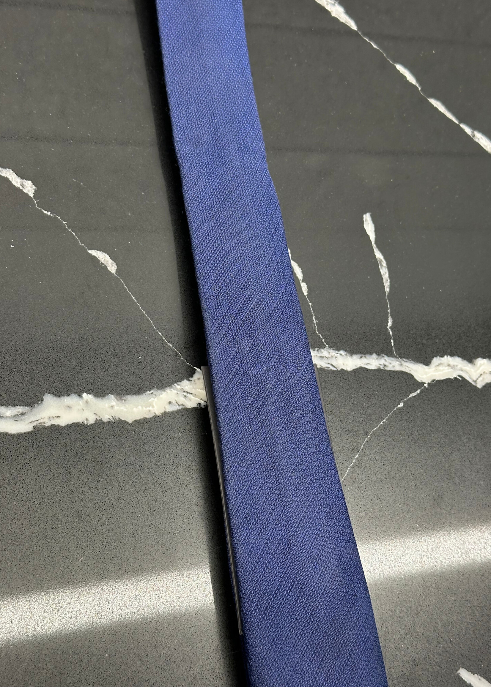 Chanel Navy Skinny Logo Tie As Is