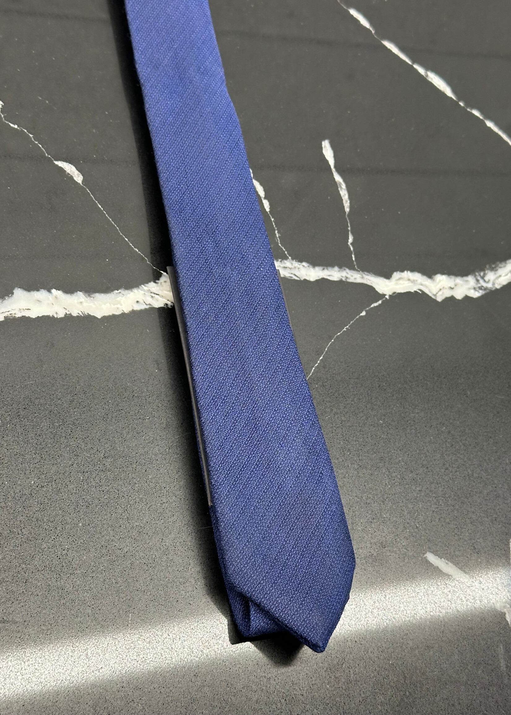 Chanel Navy Skinny Logo Tie As Is