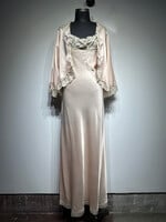 Lindsey Roscoe Light Pink Satin Slip Dress Jacket Set S